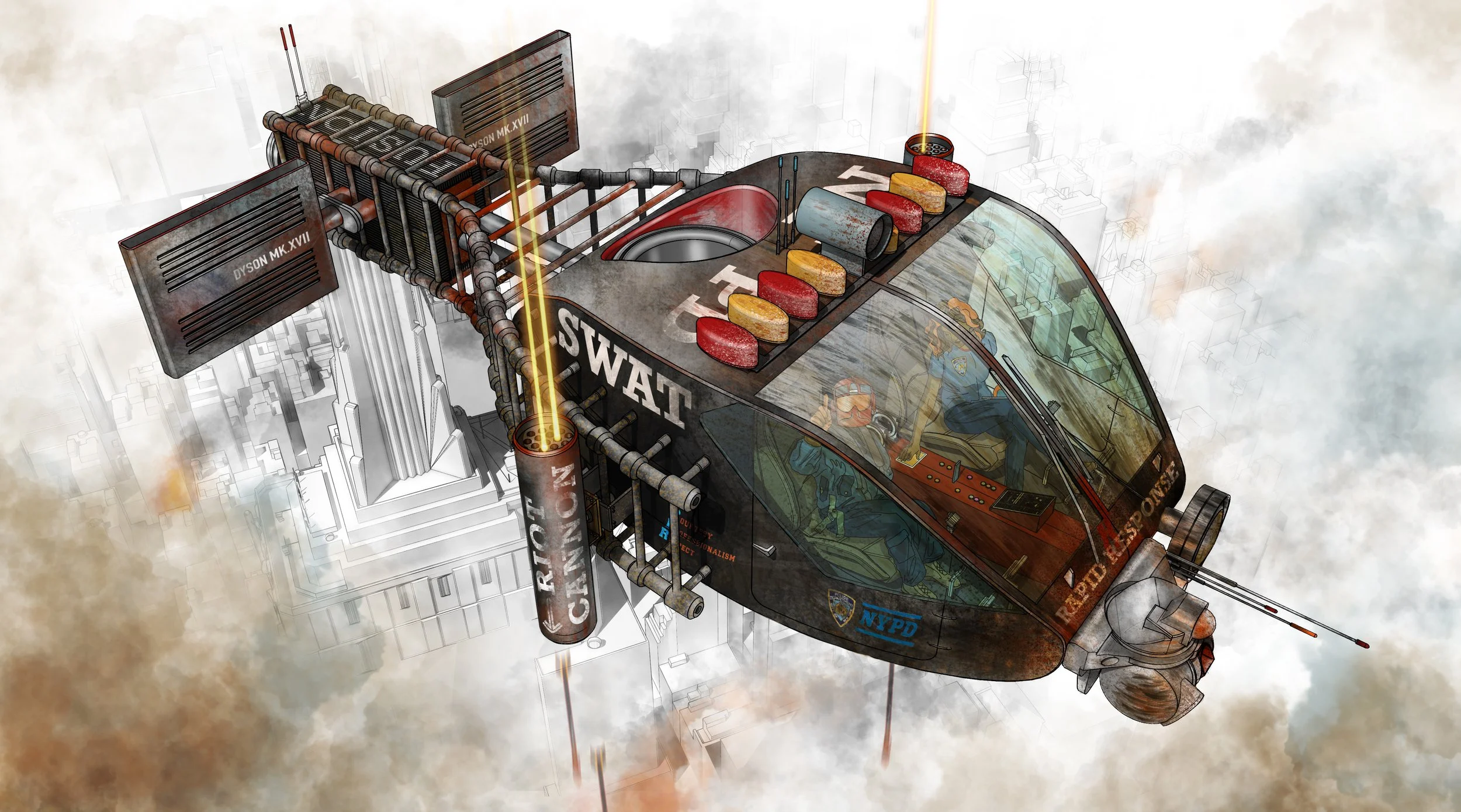 THE 2055 NYPD TYPE-4 SWAT / RIOT HOPPER IN ACTION.