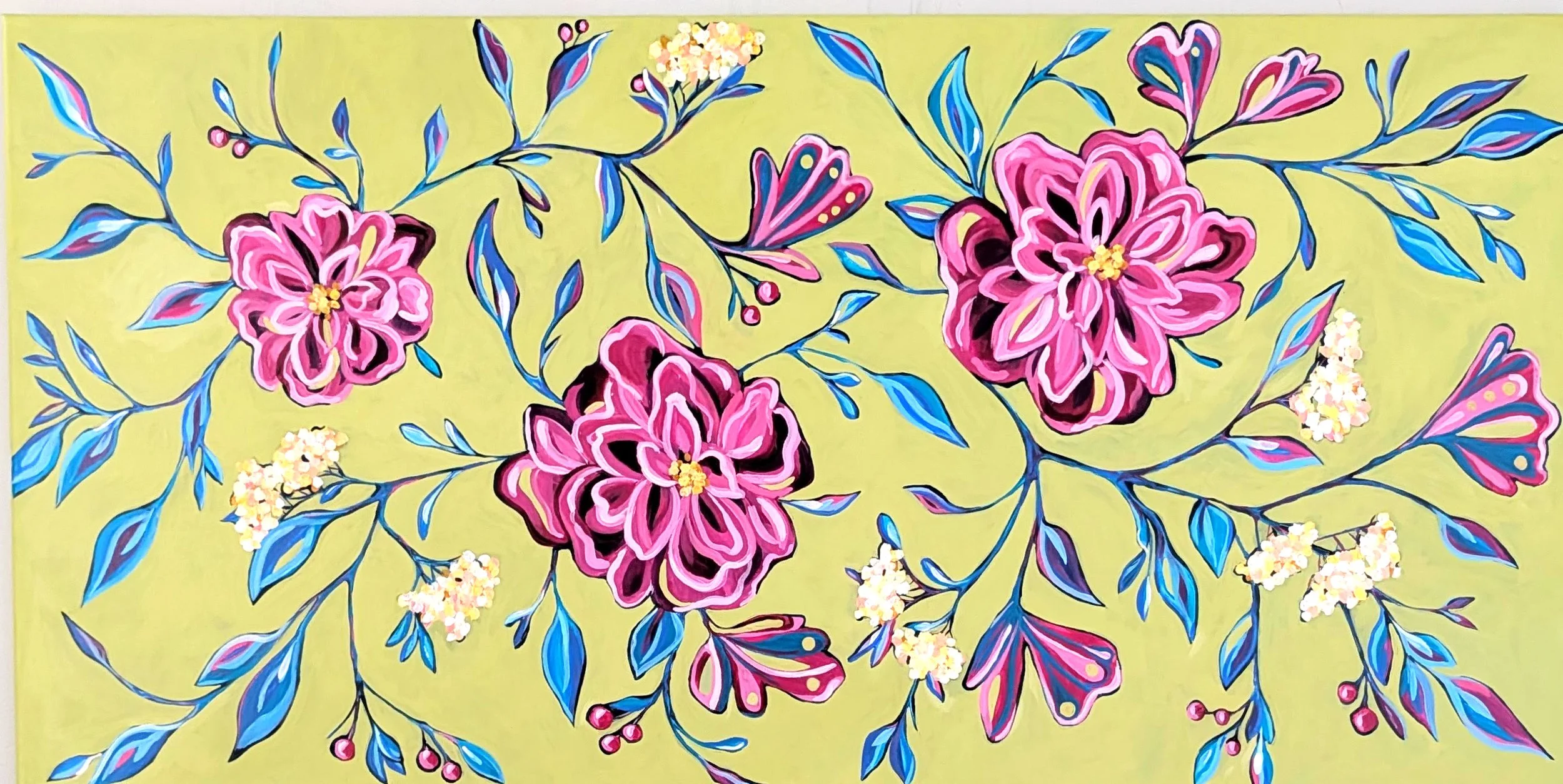 Paper Napkin in Pink and Green