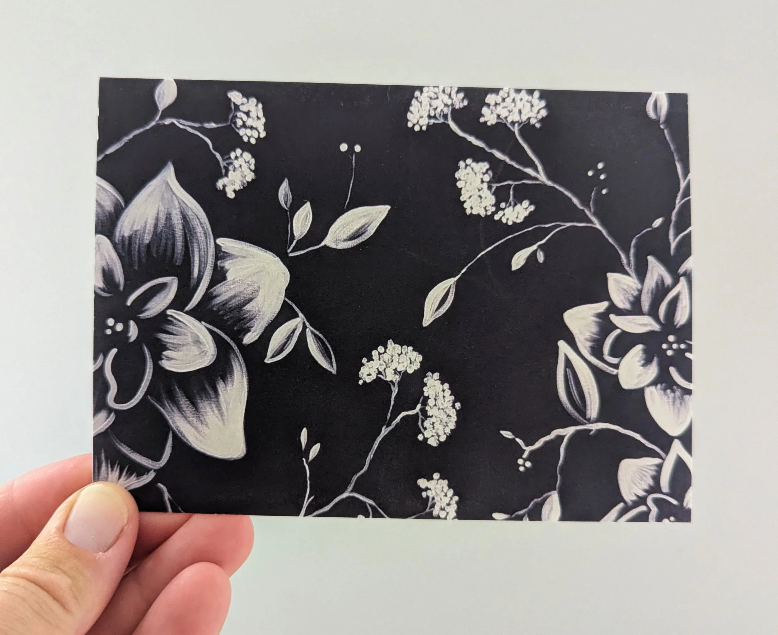 Navy and White Flower