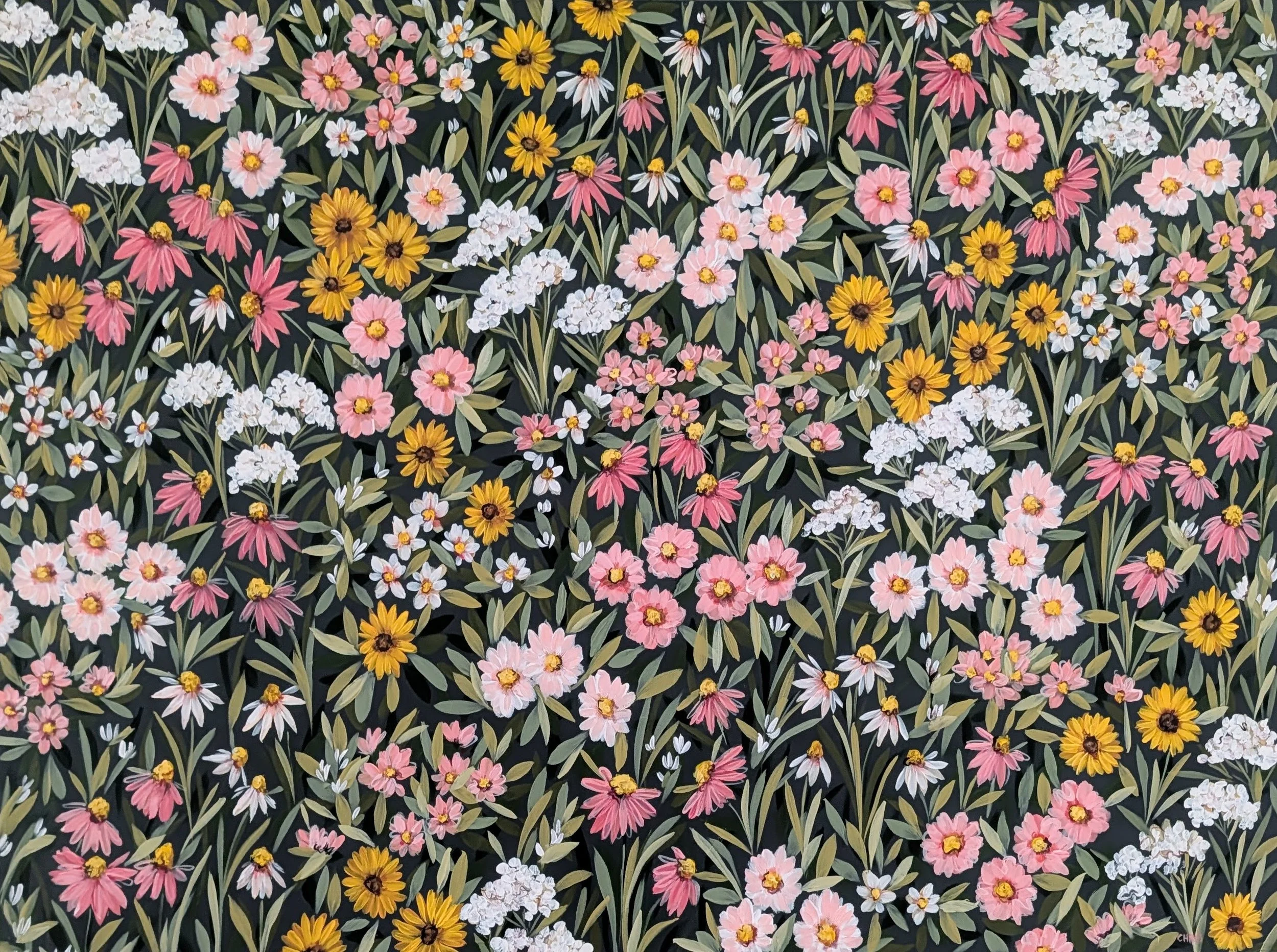 Floral Carpet in charcoal and peach.jpg
