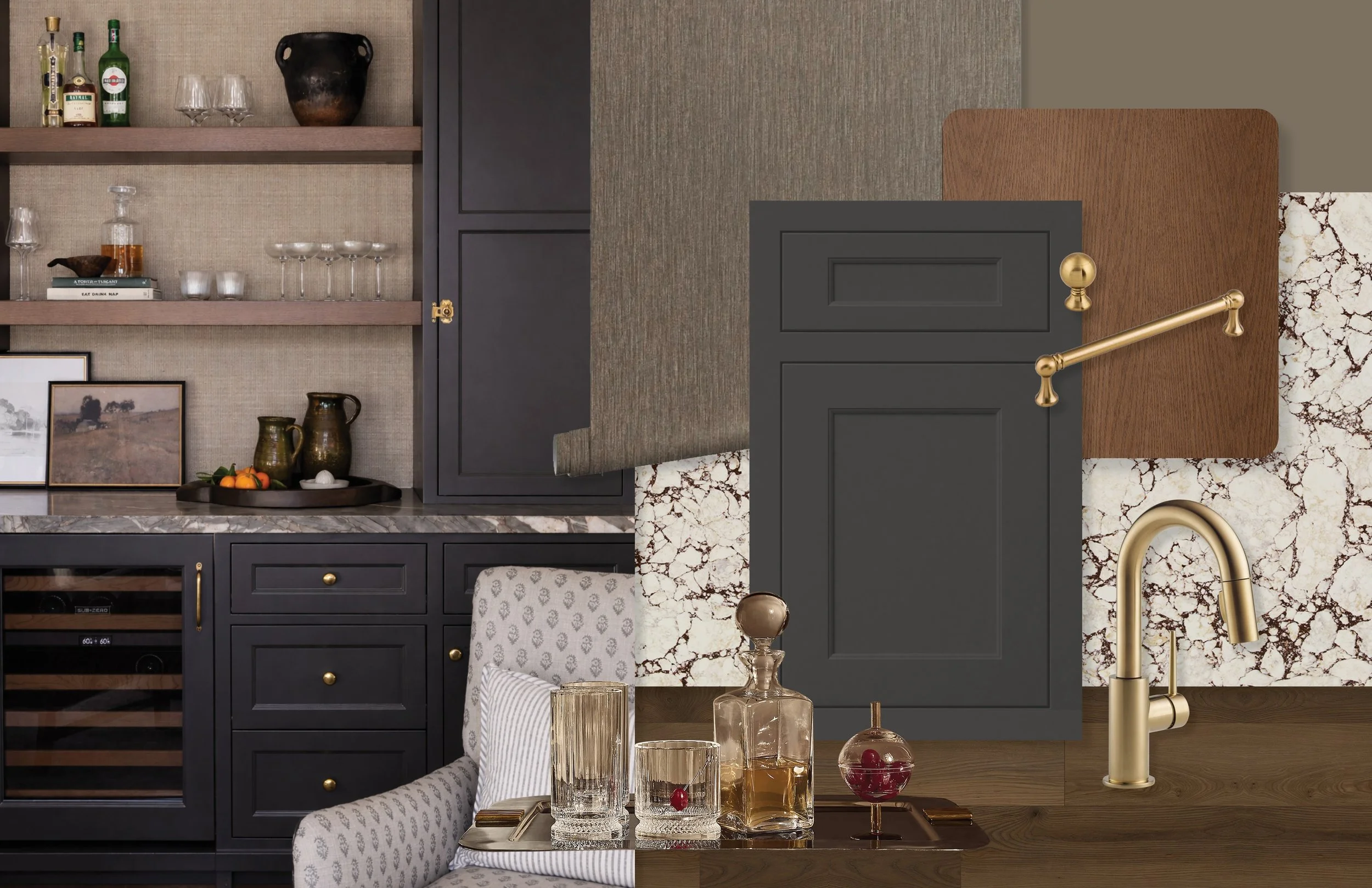 Dark + moody meets warm + inviting in this basement bar concept ✨

&bull;
&bull;
#moodboardmonday #louisvilleinteriordesign #louisvilleinteriordesigner #louisvilleinteriors #louisvillebusiness