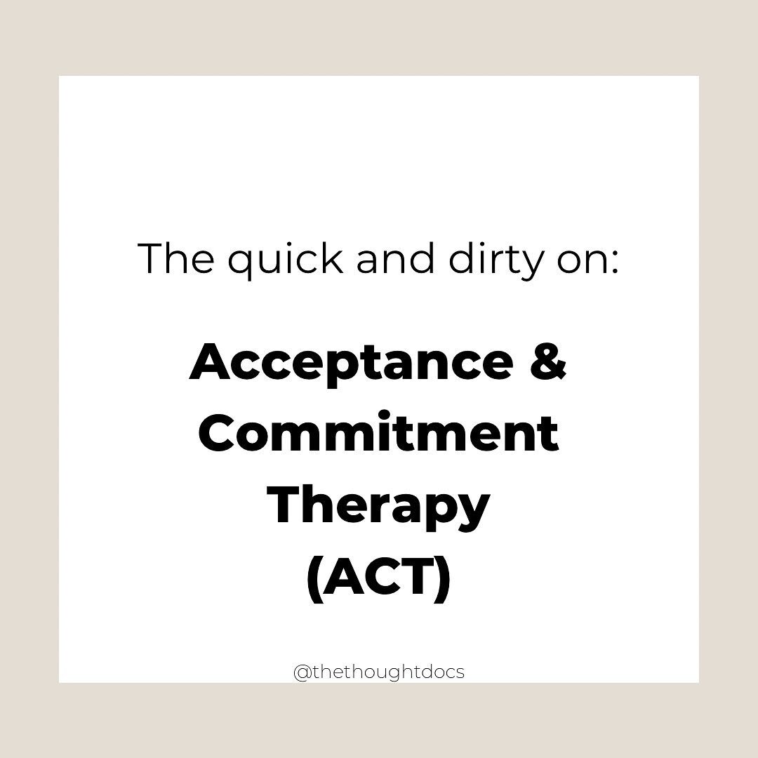 Let us introduce you to ACT.

Acceptance and Commitment Therapy (ACT for short) is an empirically-based therapeutic approach to treating many mental health issues. ACT is values-based and action-focused. This means that clients learn practical strate