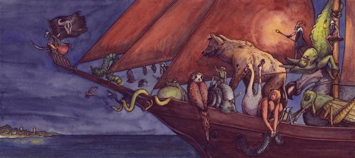 Pirates, pen and watercolor, 2007.