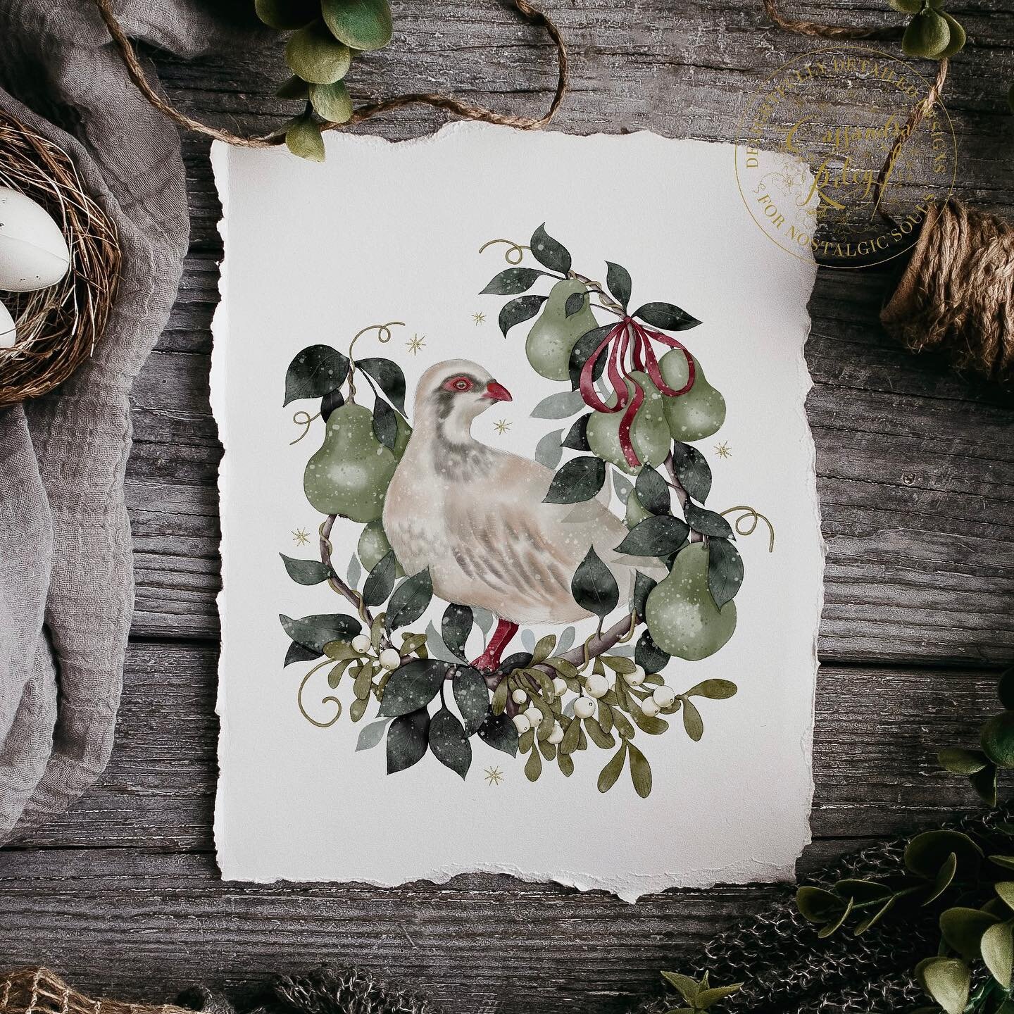 Hope you had a great weekend and a brilliant start to your week. 
🍐Today I wanted to show you my &lsquo;Partridge in a Pear Tree&rsquo; piece.
I created it to accompany my &lsquo;Two Turtle Doves&rsquo; illustration which I created during the #jehan