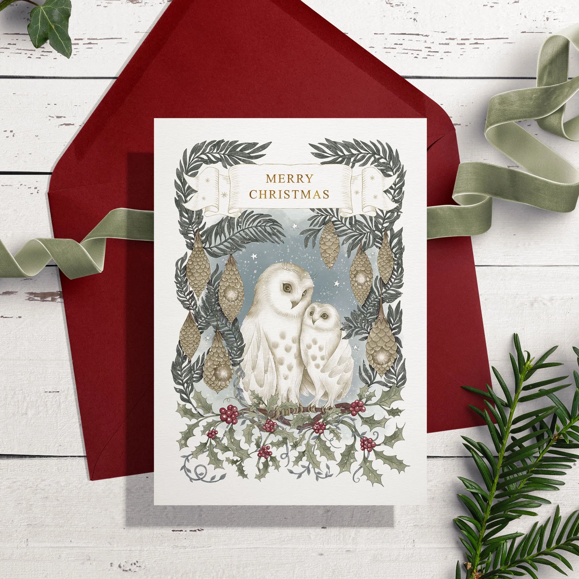 Premium foiled owl christmas card.jpg