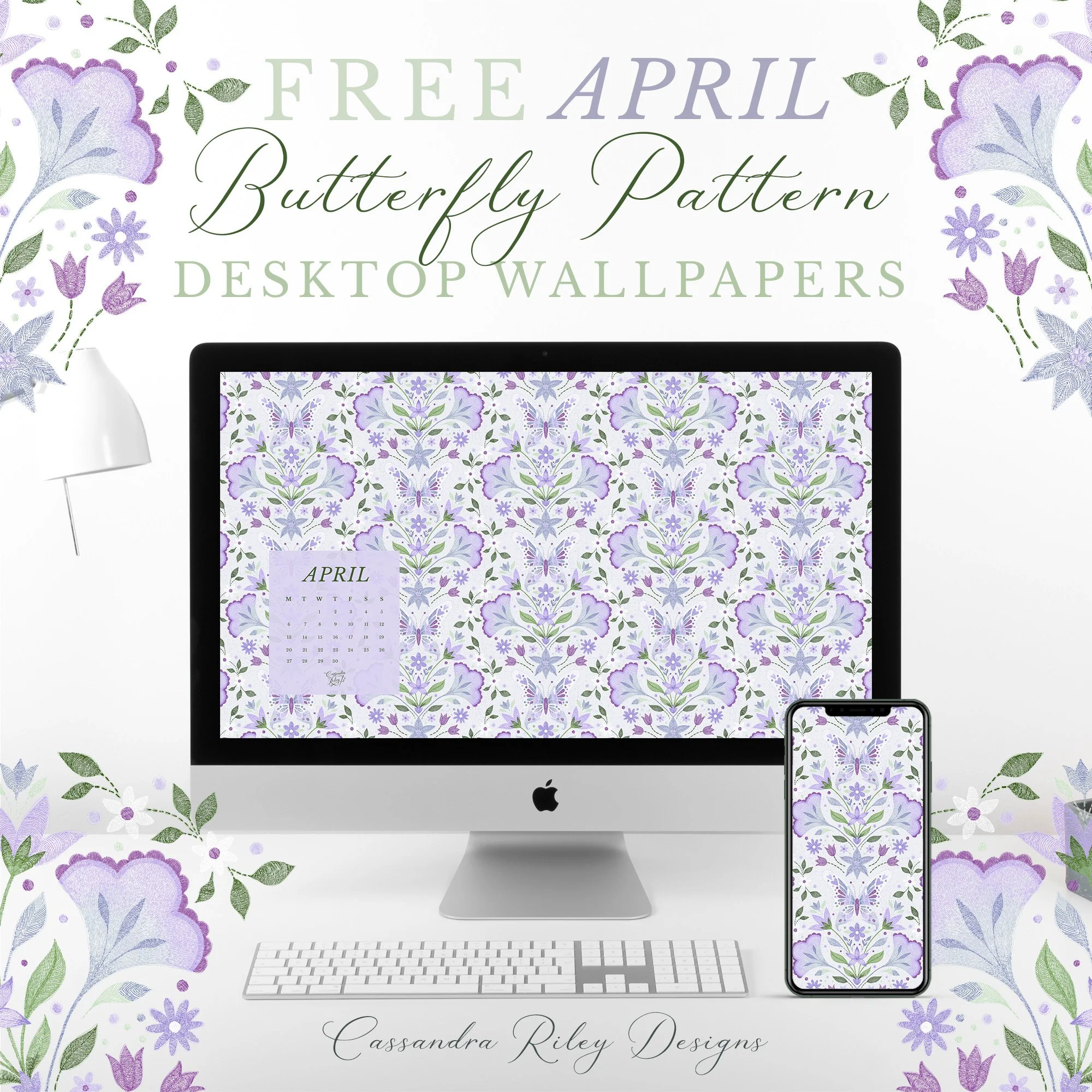 Butterfly Pattern April Desktop Wallpapers