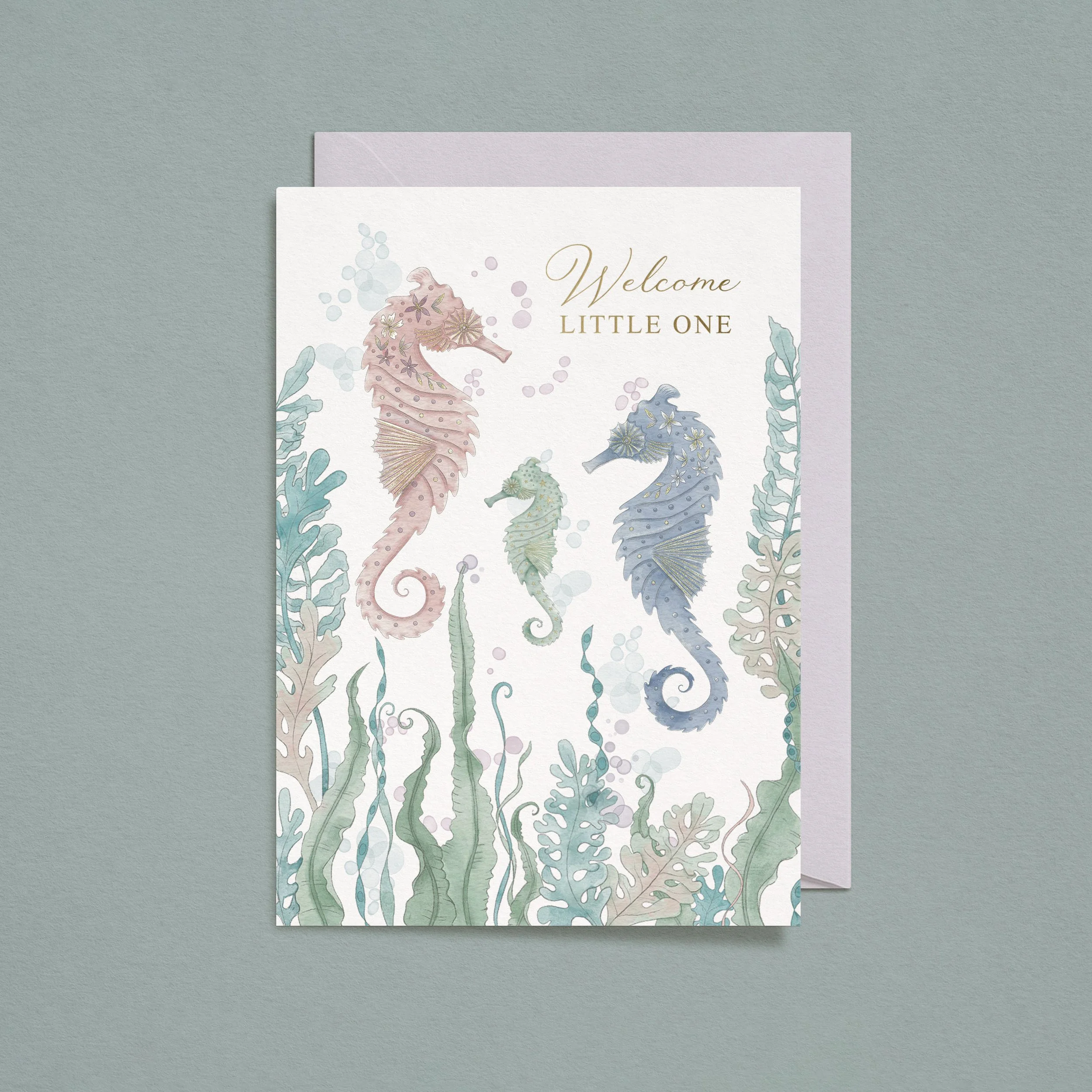 Seahorse new baby card