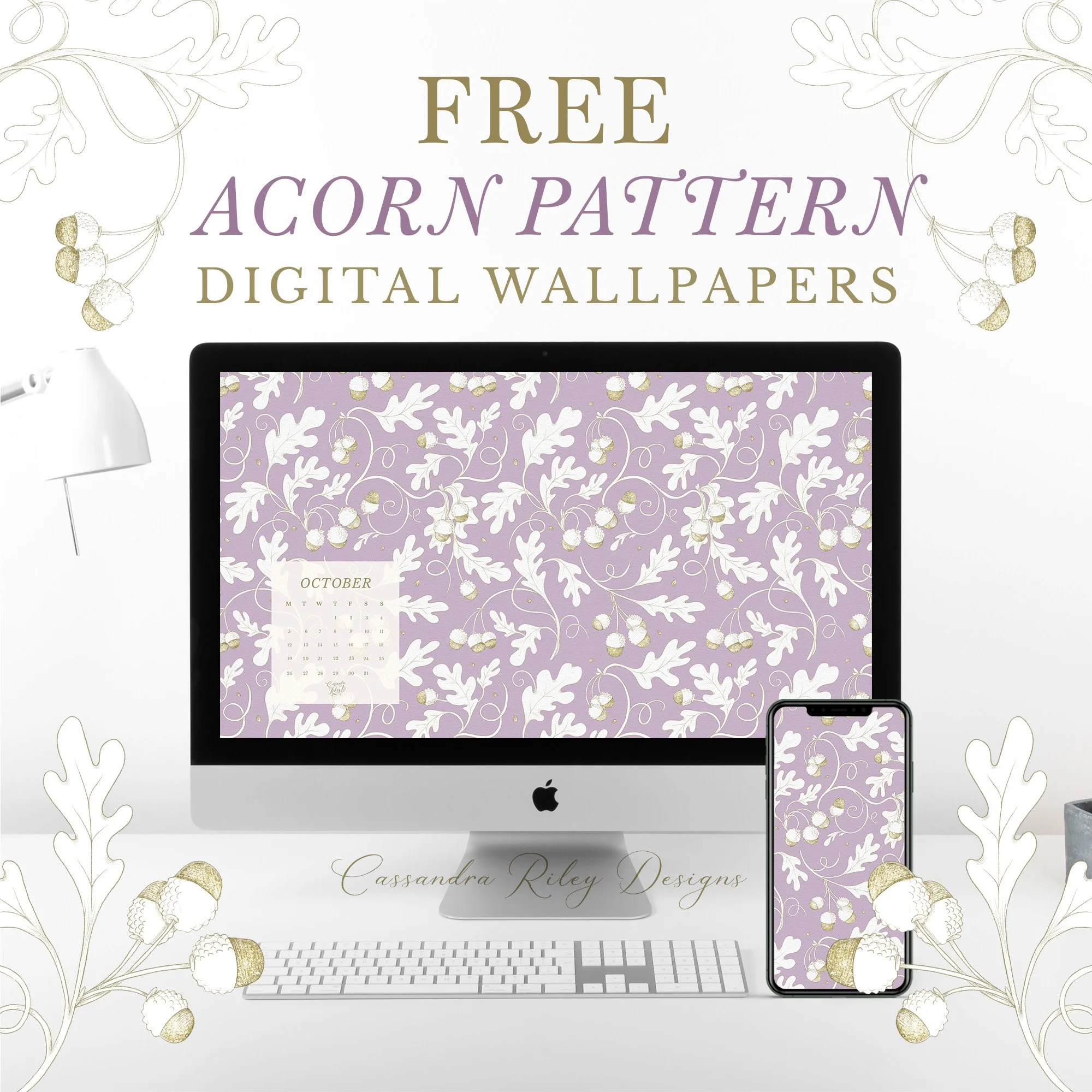 Free October Acorn Digital Wallpapers