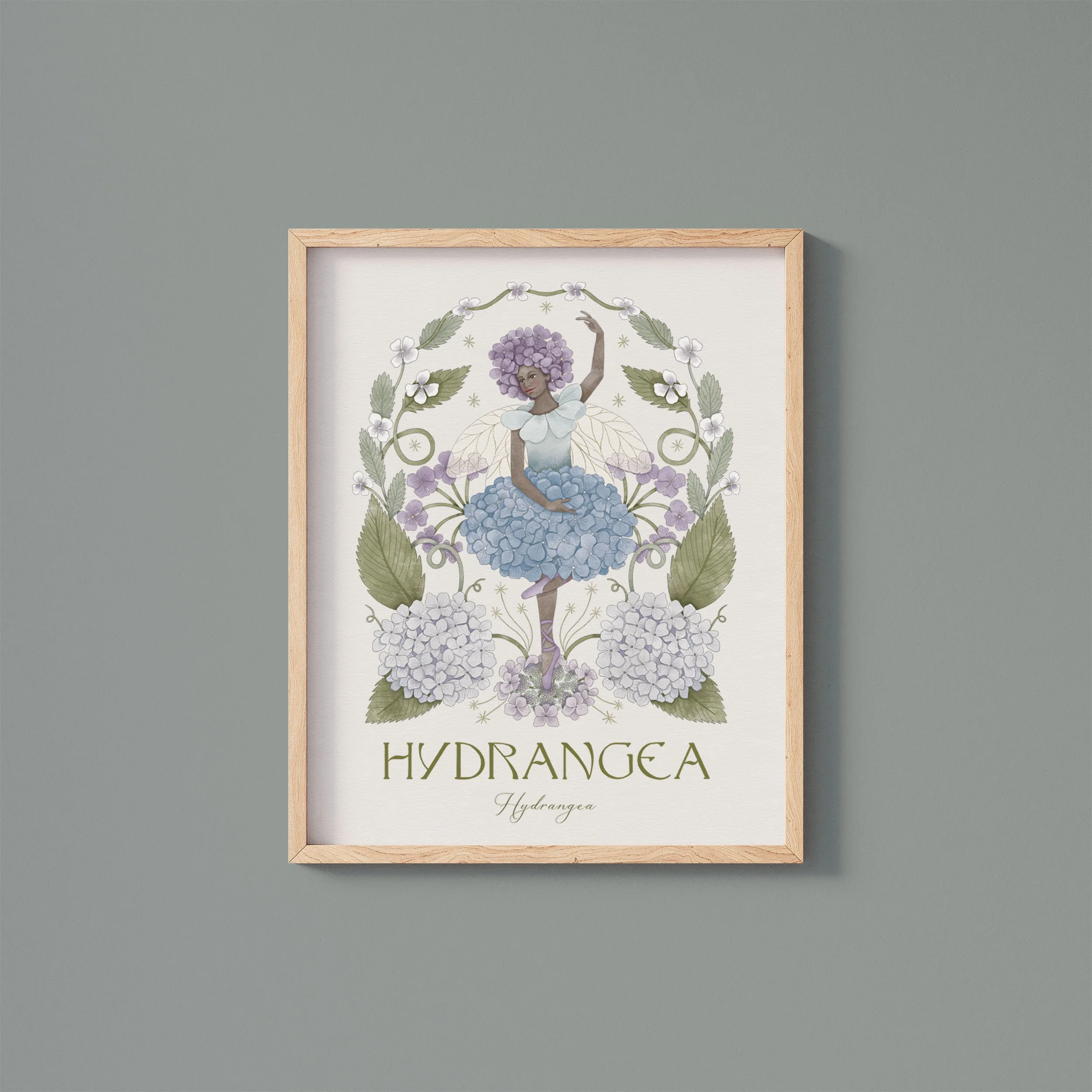 Hydrangea purple fairy art print .jpg
