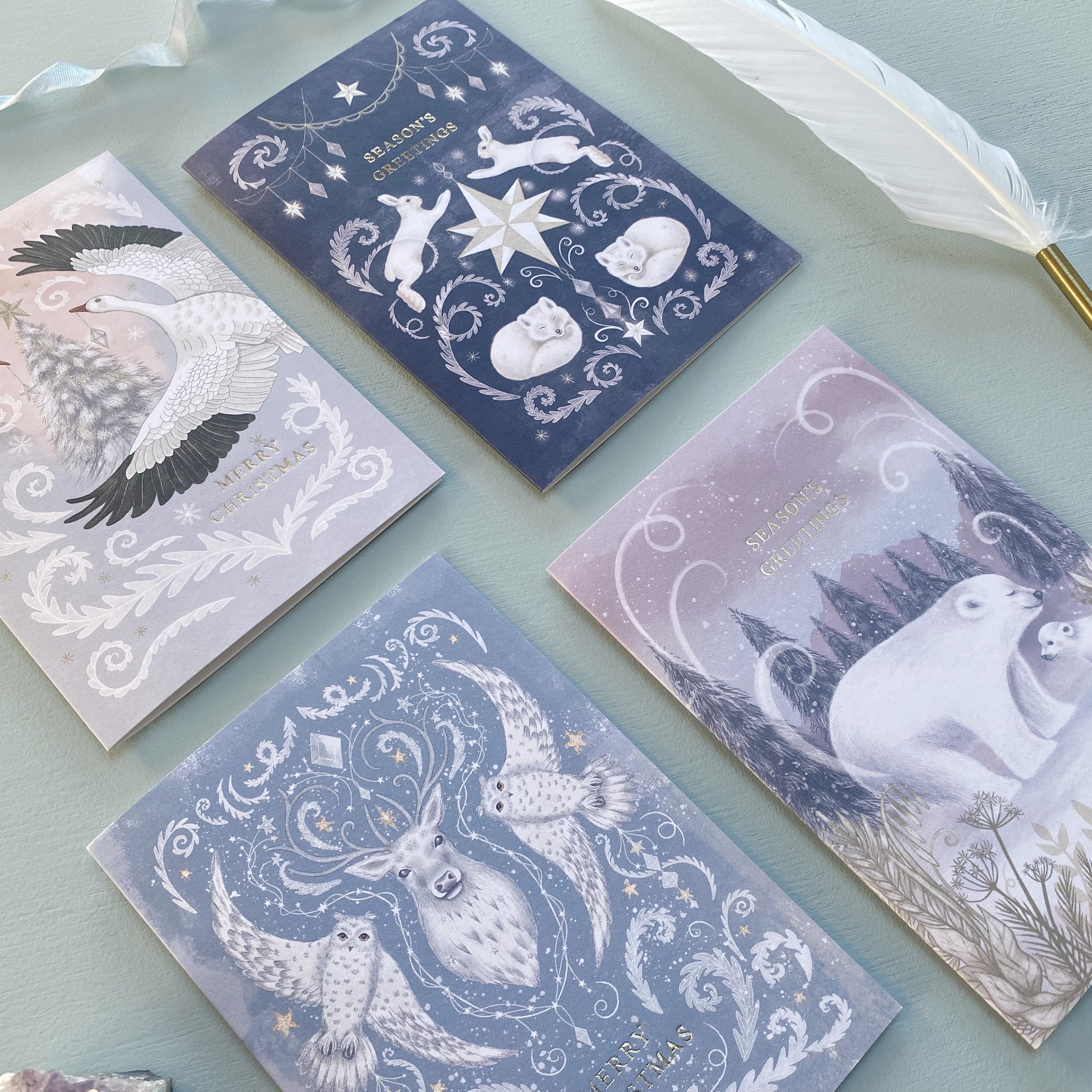 snow theme christmas card set.jpg