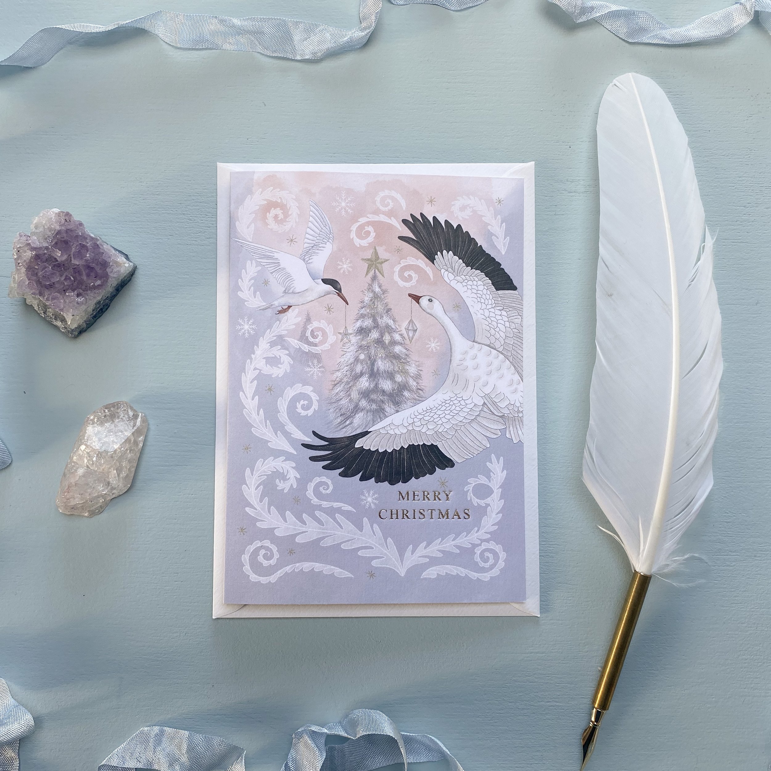 Foiled Arctic birds christmas card.jpg