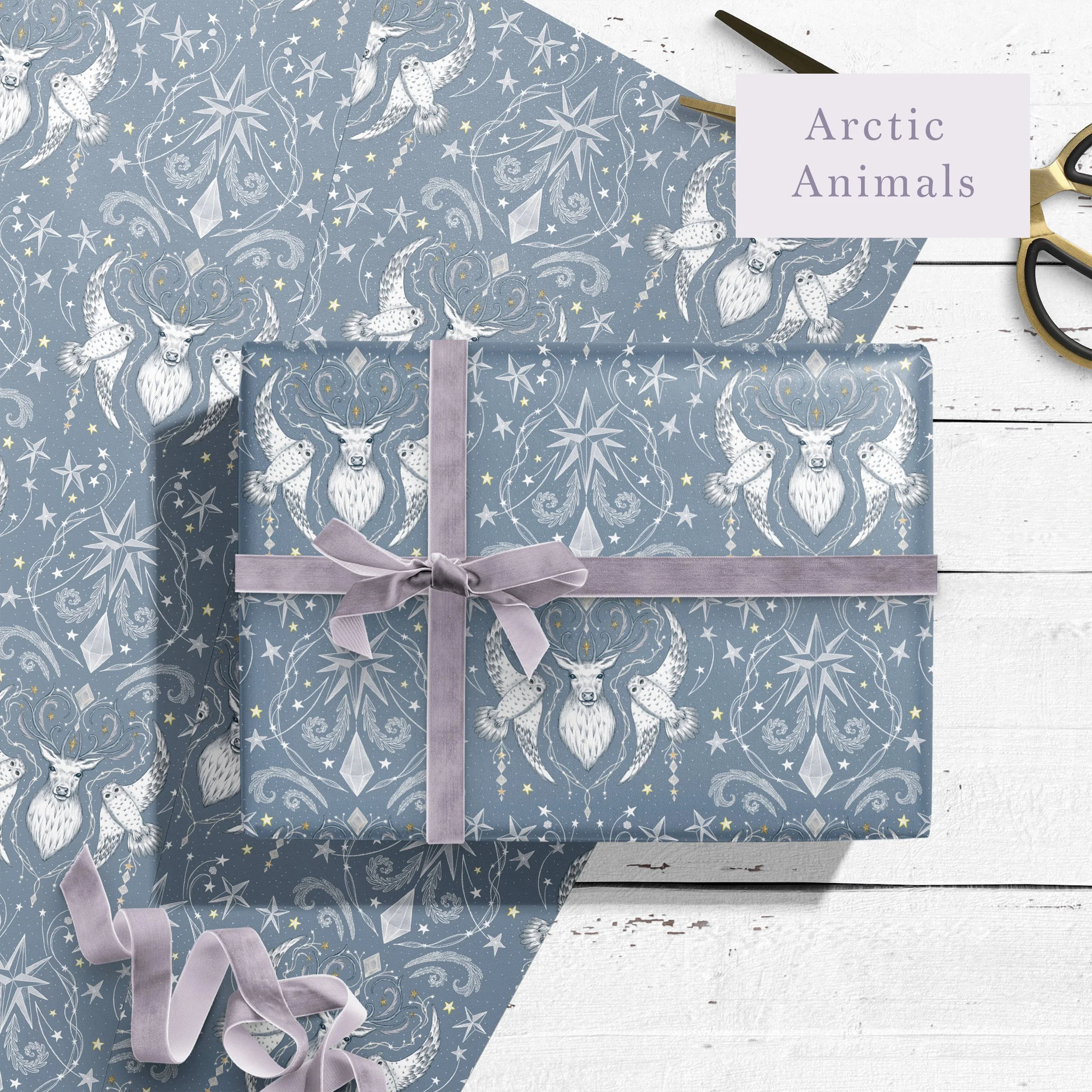 Arctic Animals blue gift wrap.jpg