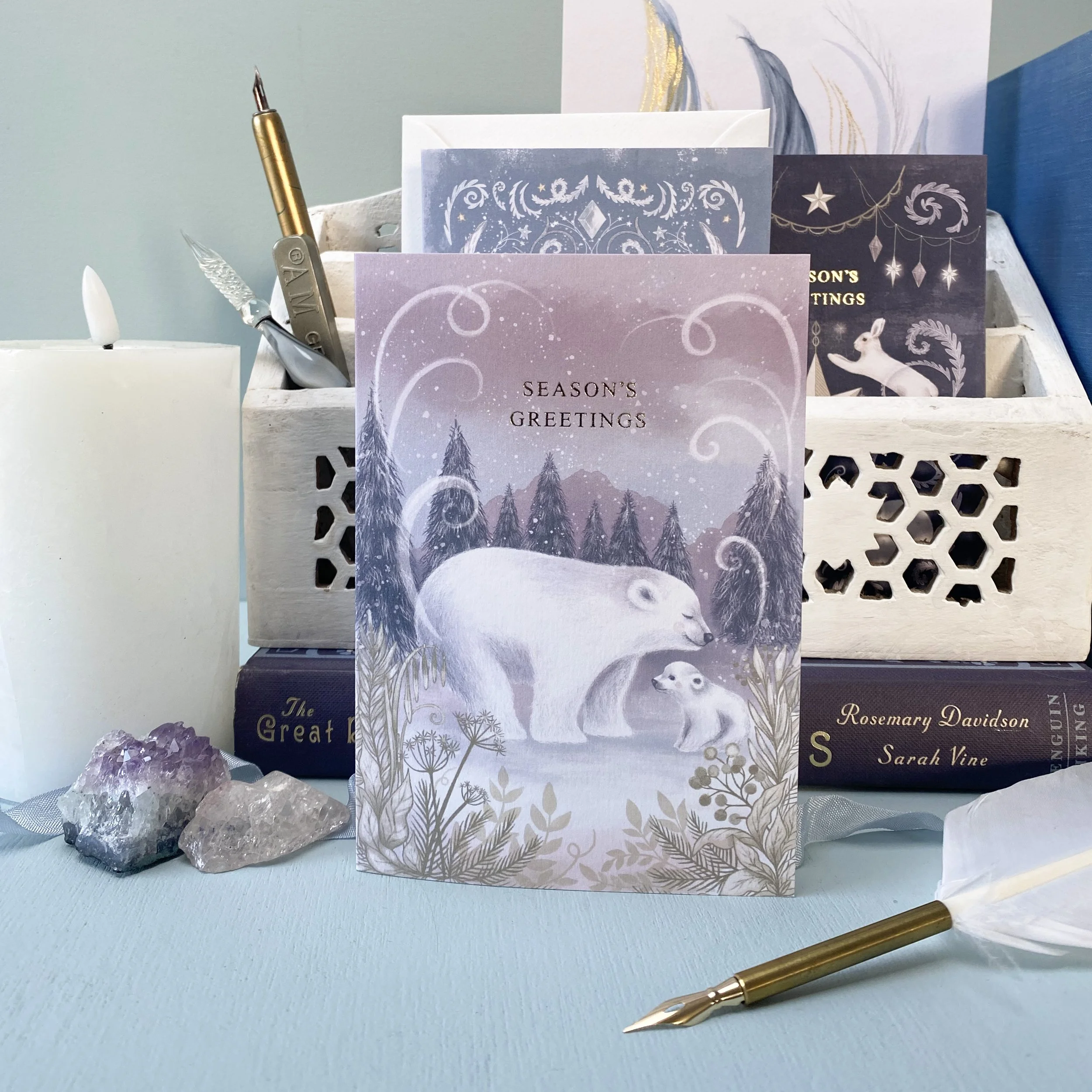 foiled polar bear family christmas card.jpg