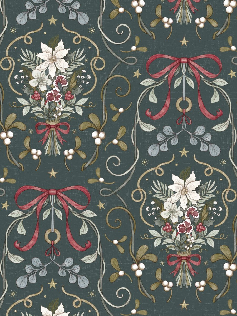 FESTIVE BOW DARK GREEN - CRD83B