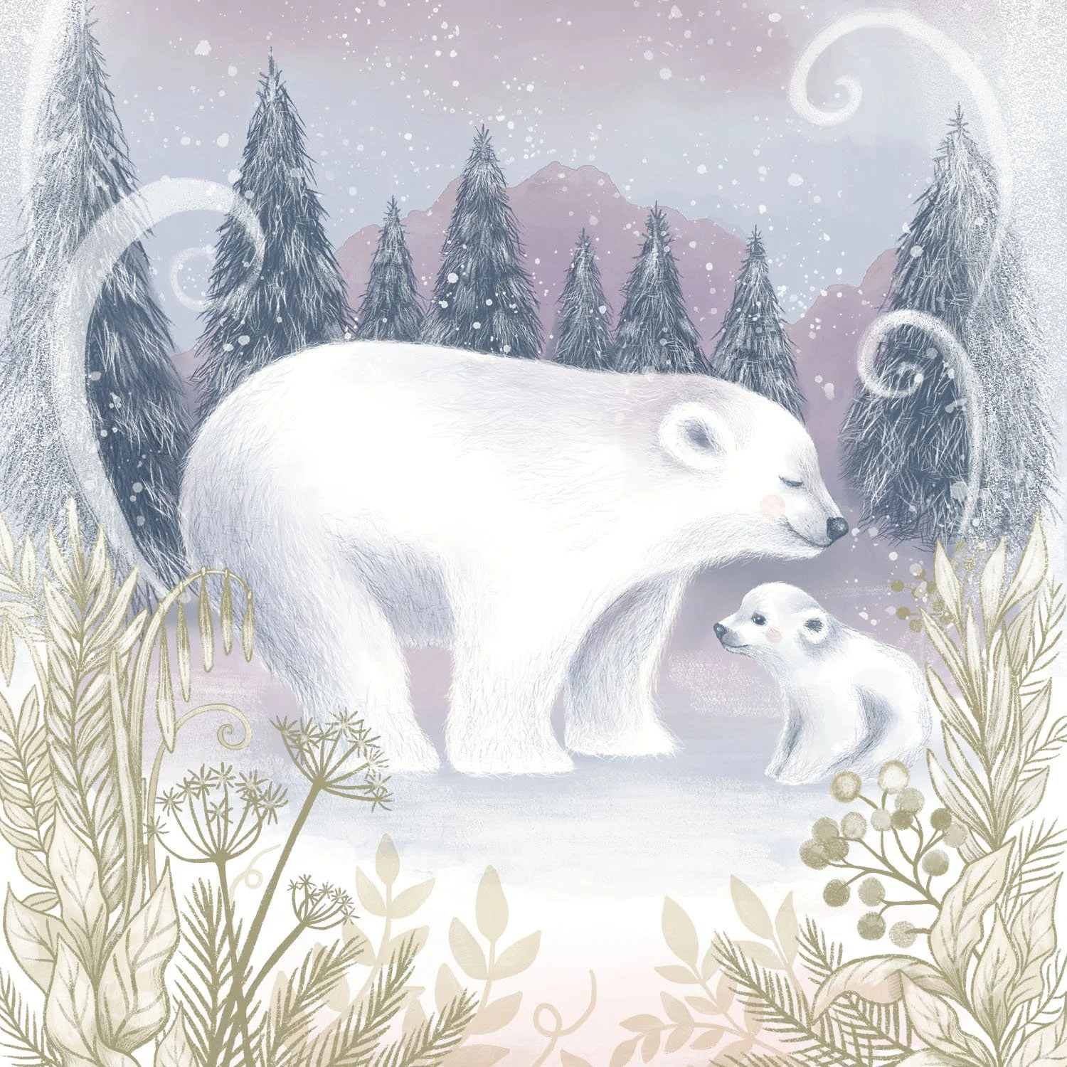 Polar Bear Family by Cassandra Riley