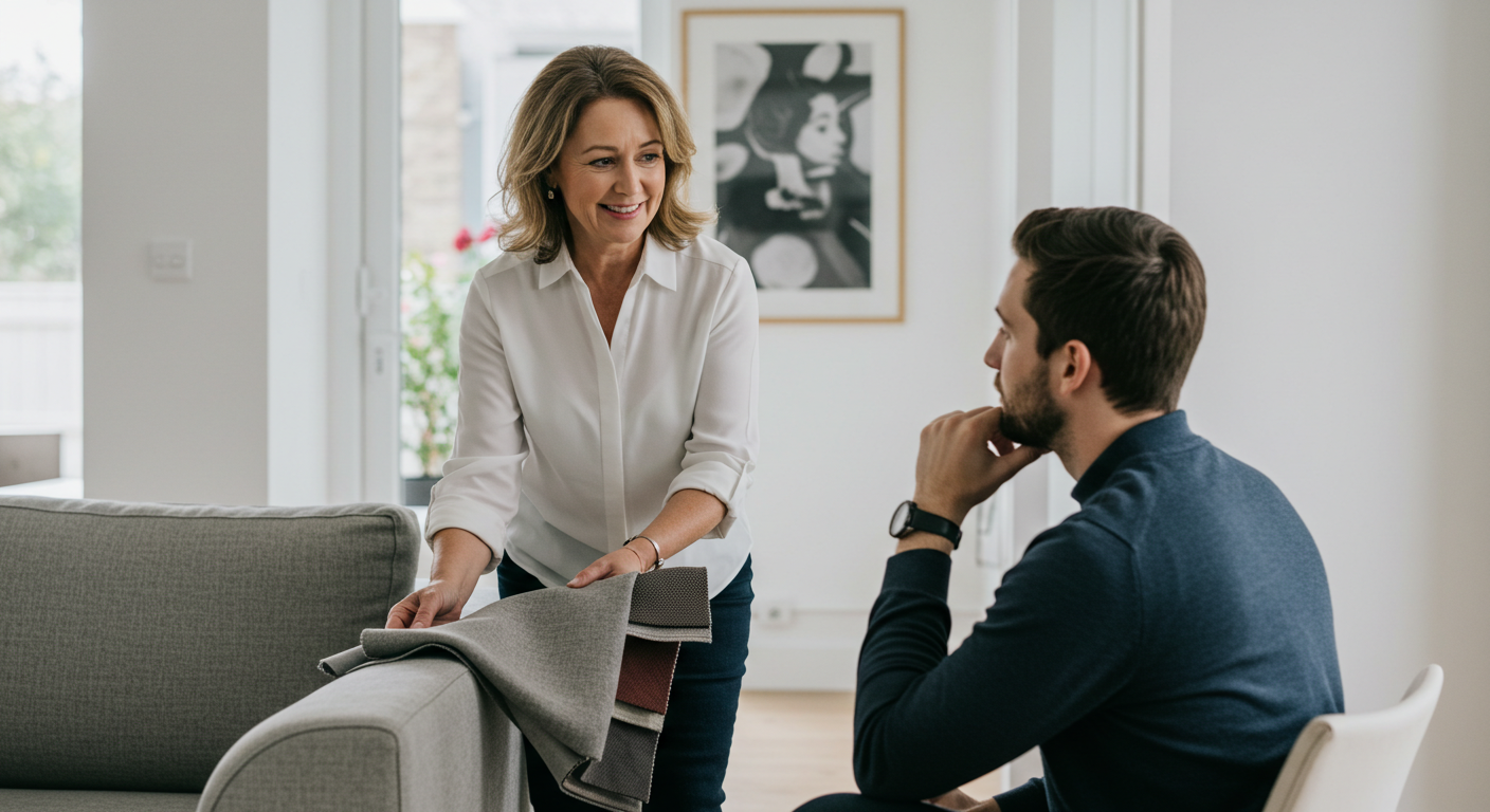 image of interior designer at a home consultation