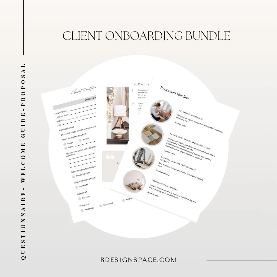 Interior Design Client Onboarding Bundle for Canva