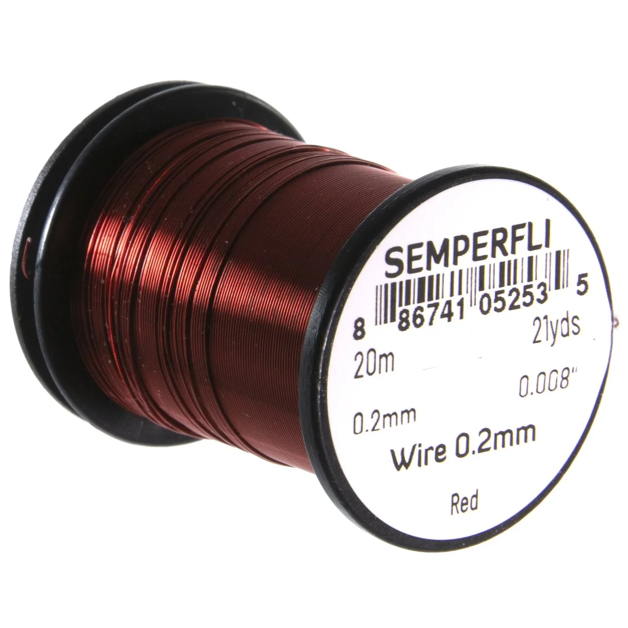 Semperfli Colour Wire 0.2mm Red for fly tying ribs of nymphs, wet and dry flies, seatrout flies and salmon flies