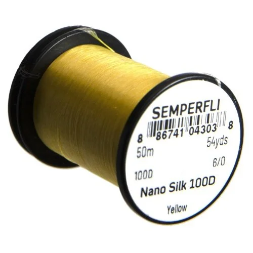 Semperfli Nano silk 6/0 100D Predator Yellow. A great choice from Fly Tying Ed Madrigal.