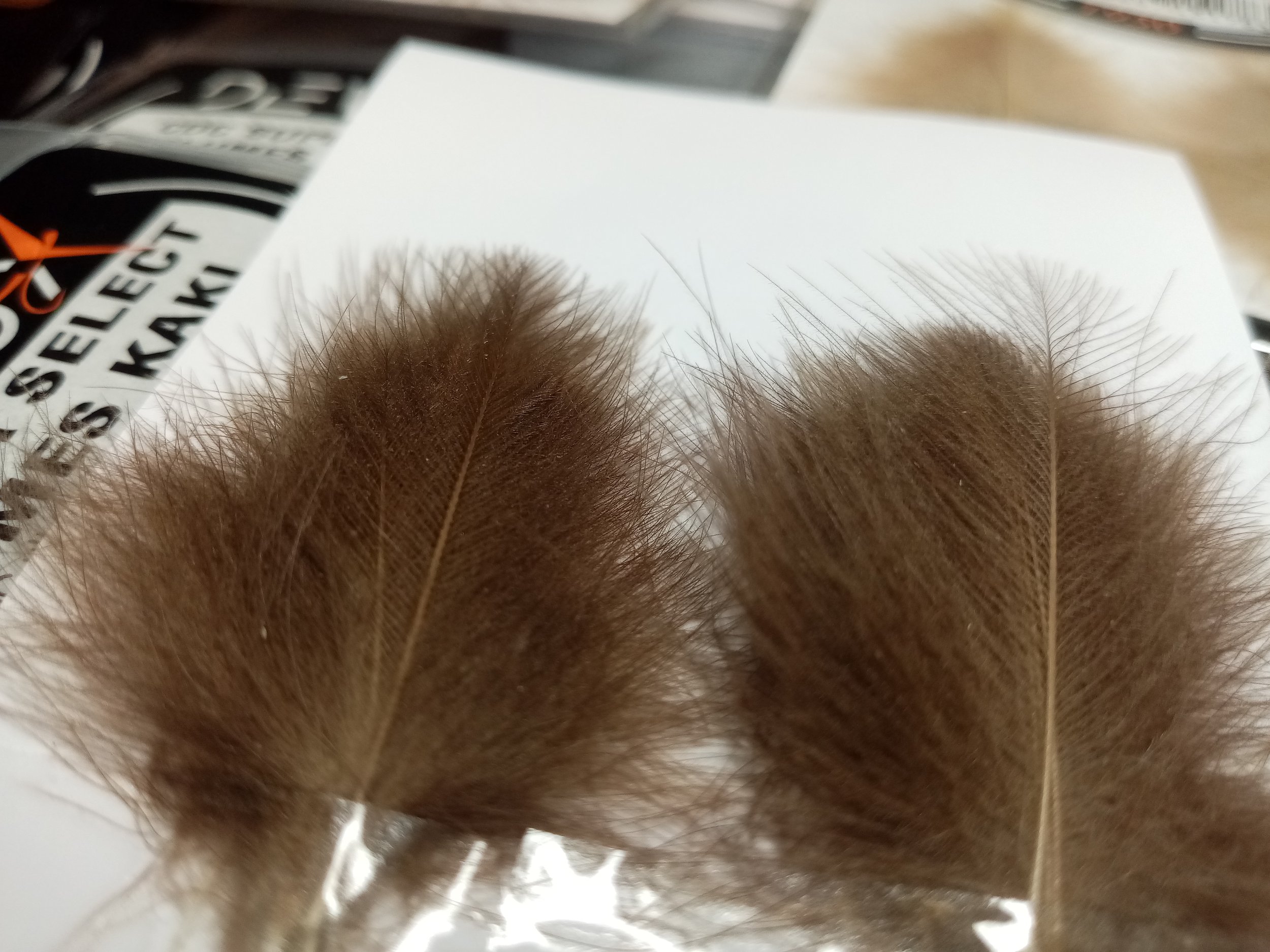 Devaux Select Natural Khaki CDC 50 plumes offered by Fly Tying Ed Madrigal for tying dry flies, wets and nymphs. Ideal for fly fishing for trout and grayling.