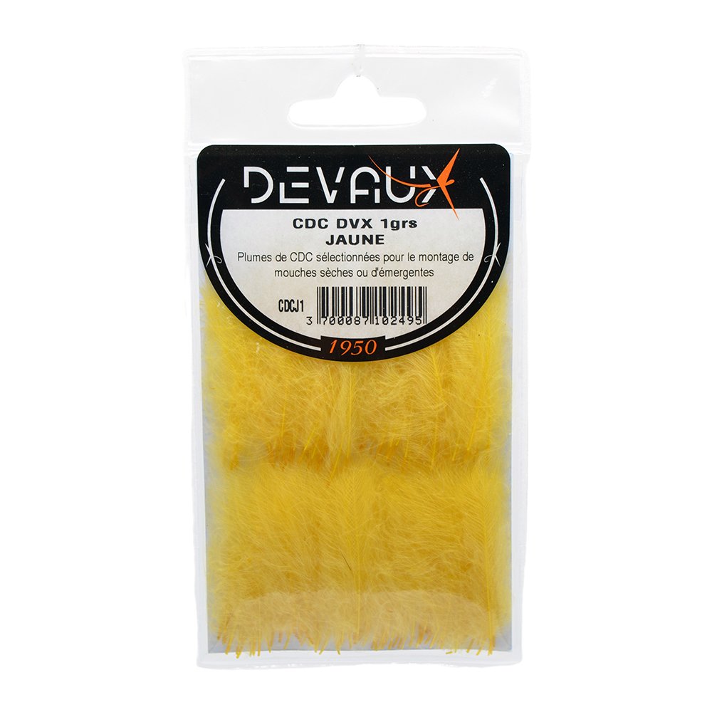 Devaux Select Yellow CDC feathers are offered by Fly Tying Ed Madrigal for tying dry flies, wets and nymphs. This artificial flies are ideal for fly fishing for trout and grayling.