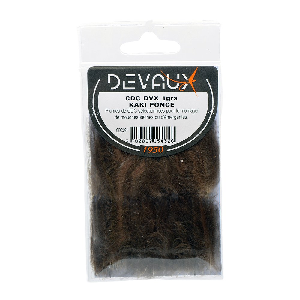 Devaux Select Khaki Fonce CDC feathers are offered by Fly Tying Ed Madrigal for tying dry flies, wets and nymphs. This artificial flies are ideal for fly fishing for trout and grayling.