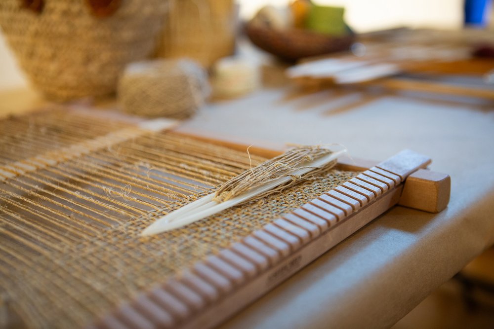 weaving loom of artist Caroline Cooley Browne
