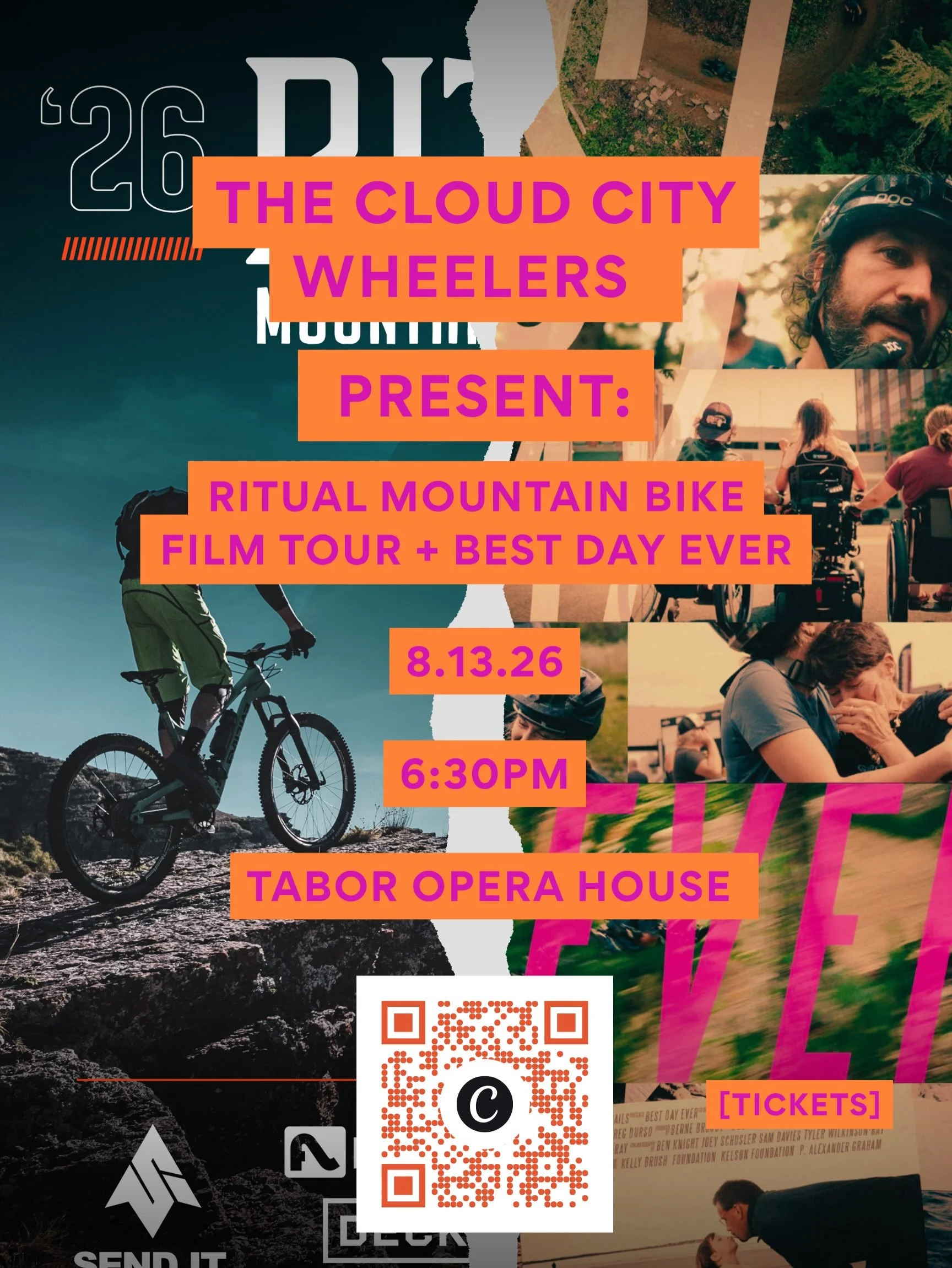 Movie Night with the Wheelers is BACK! This year on the historic @taboroperahouse silver screen we&rsquo;ve got a double feature: 

🎥 2026 Ritual Mountain Bike Film Tour 
🎥Best Day Ever 

Every ticket directly supports trails, creating more opportu