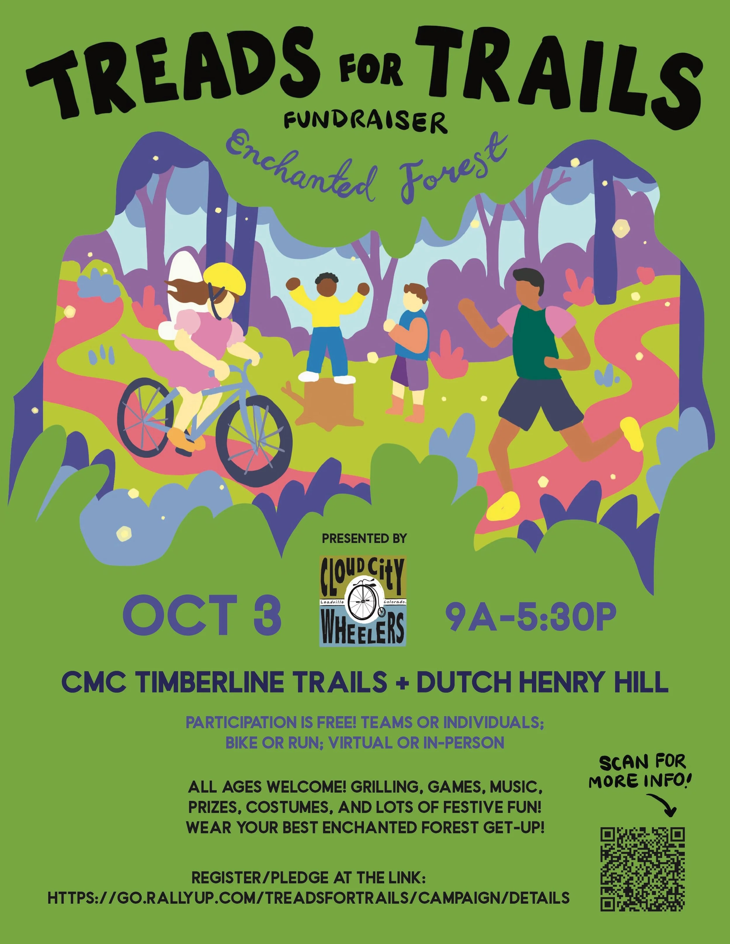 Behold: the 2026 Treads for Trails poster! 🧚&zwj;♀️✨

Art wizard @jamworth worked her magic on this hand-designed beauty! Independent artists supporting local causes&mdash;that&rsquo;s truly magical!🎨💚
Check out her work, then grab your fairy wing