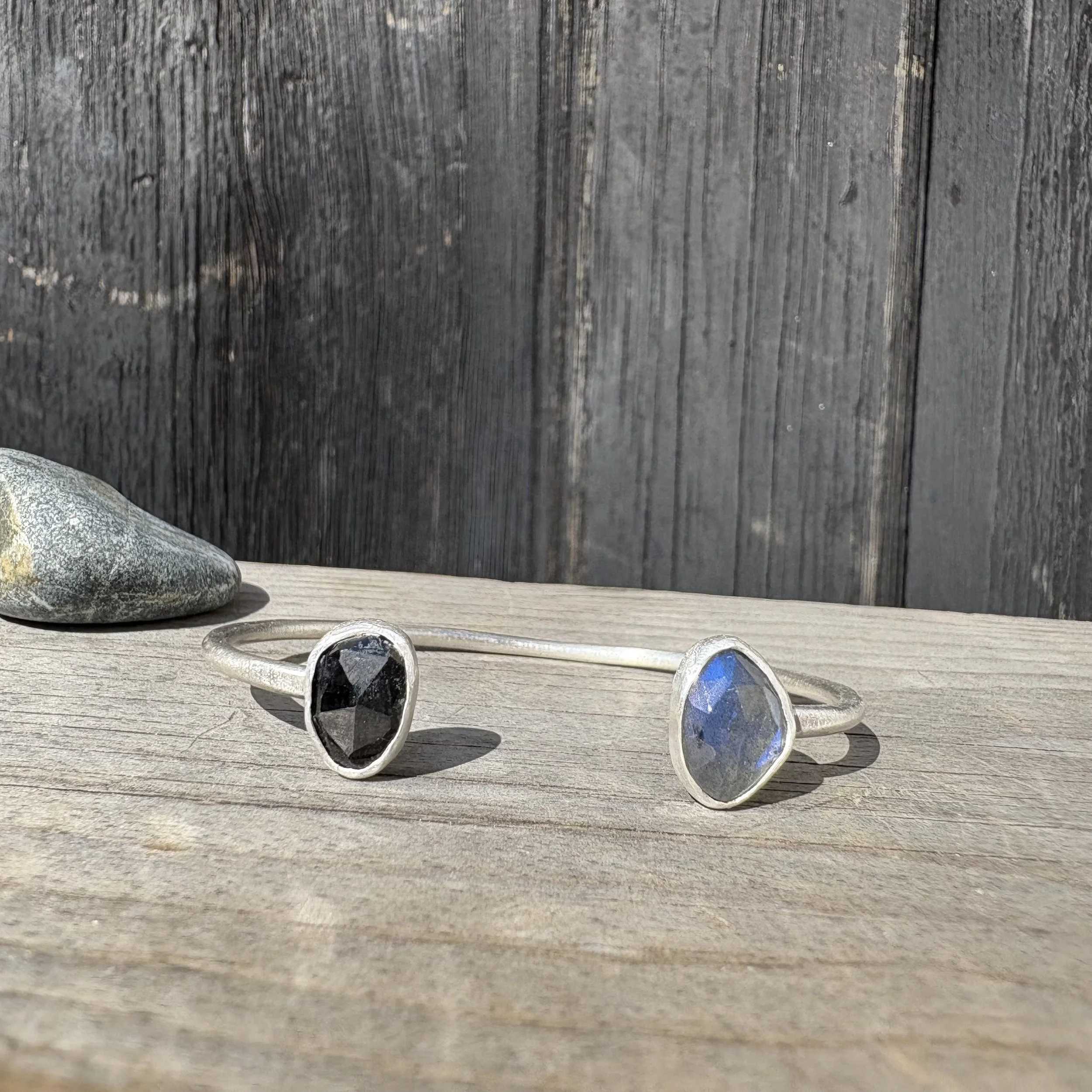 Black Spinel & Labradorite Cuff