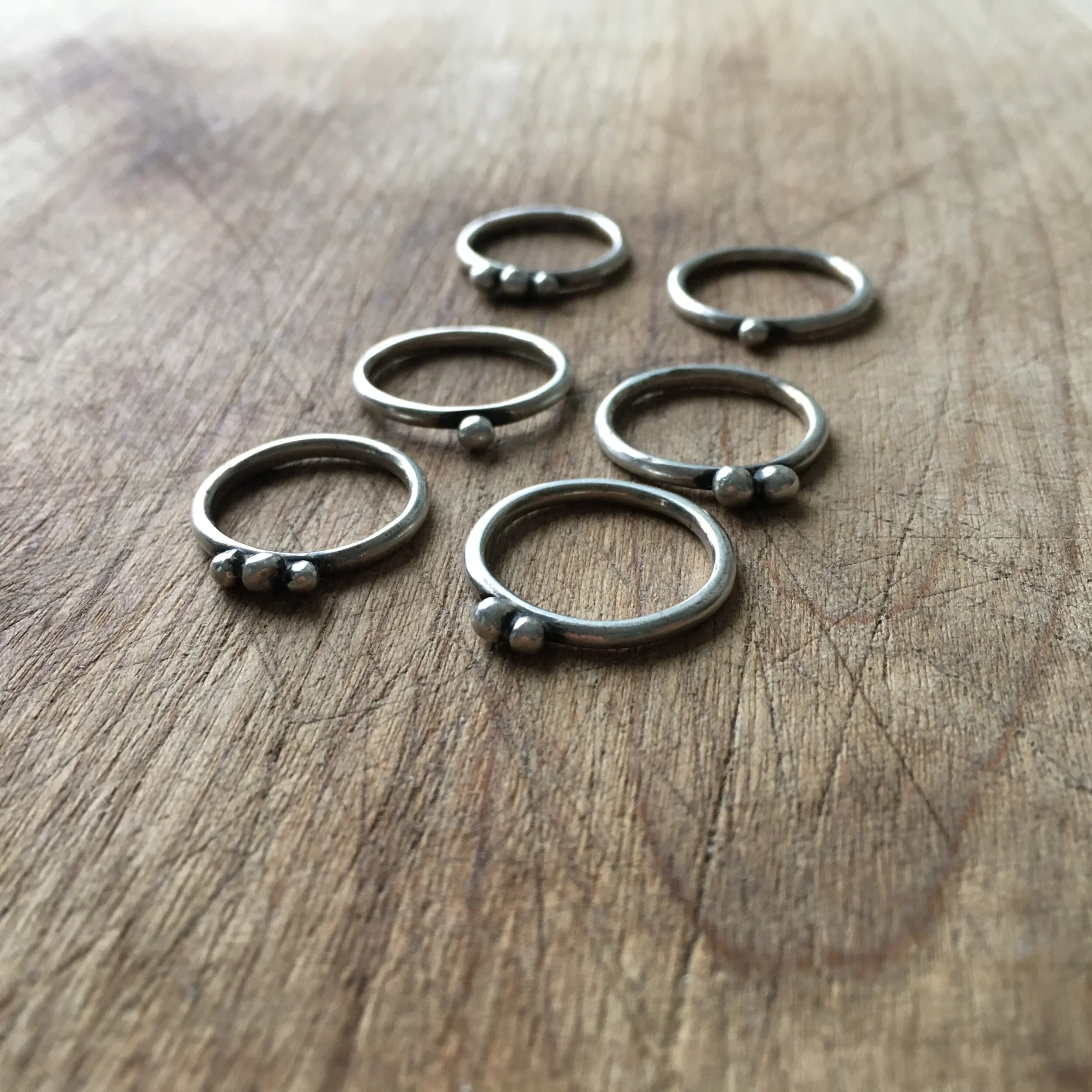 Pebble Stacking Rings Set of 6
