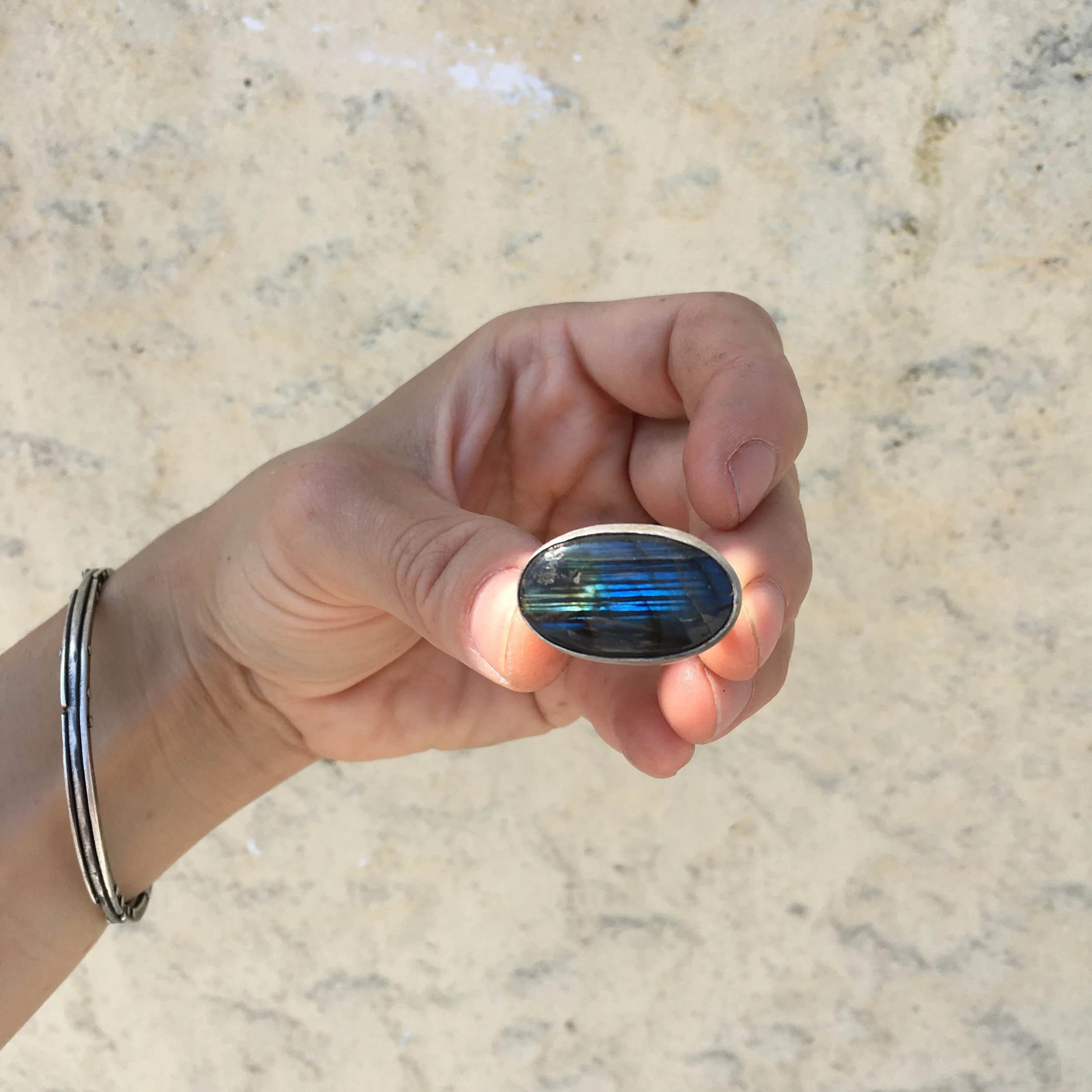 Labradorite Horizontal Ring # 2