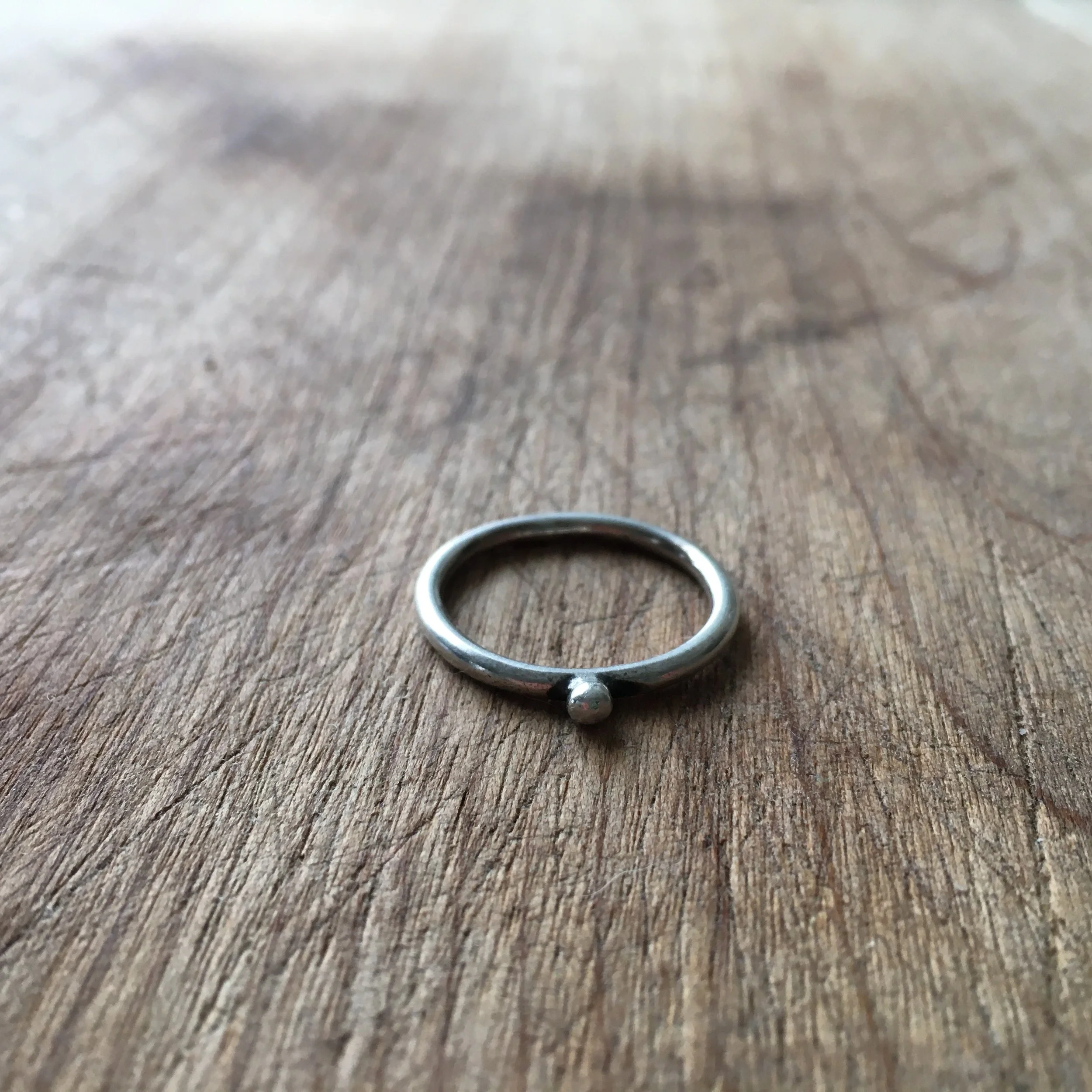 Single Pebble Stacking Ring