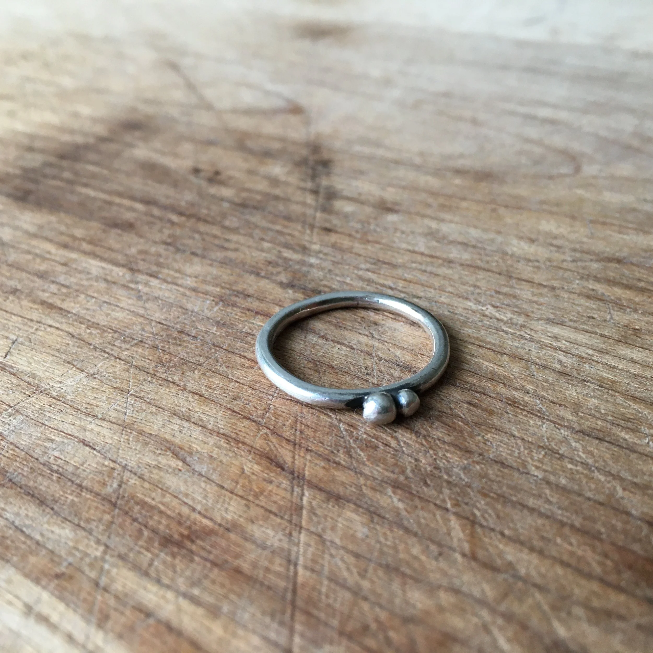 Double Pebble Stacking Ring