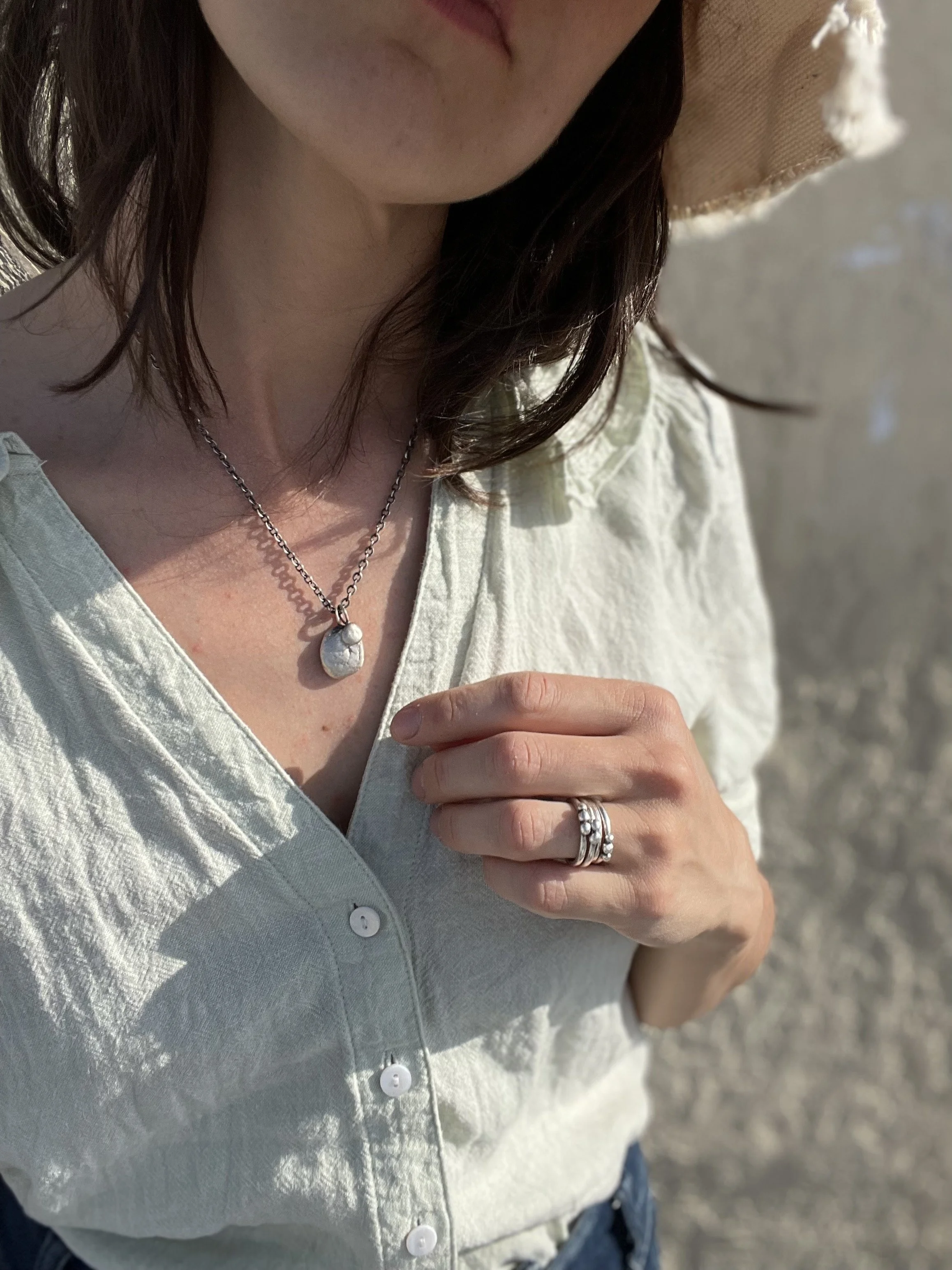 Short Double Pebble Necklace