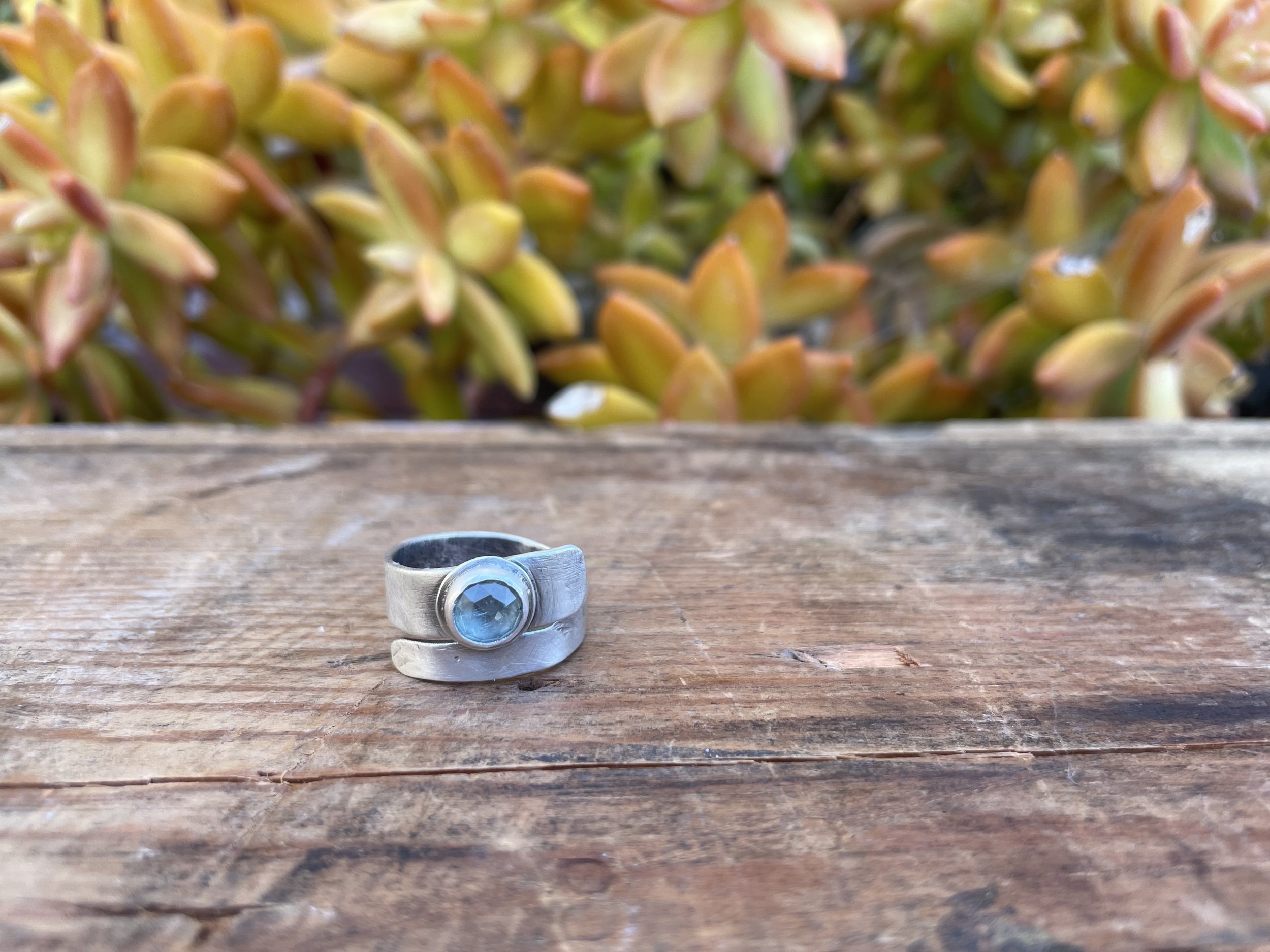 Aqua Kyanite Wrap Ring