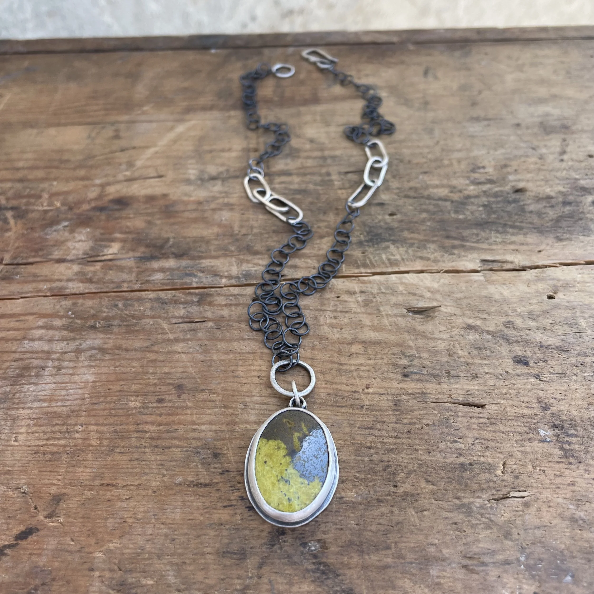 Serpentine with Magnetite Pendant Necklace