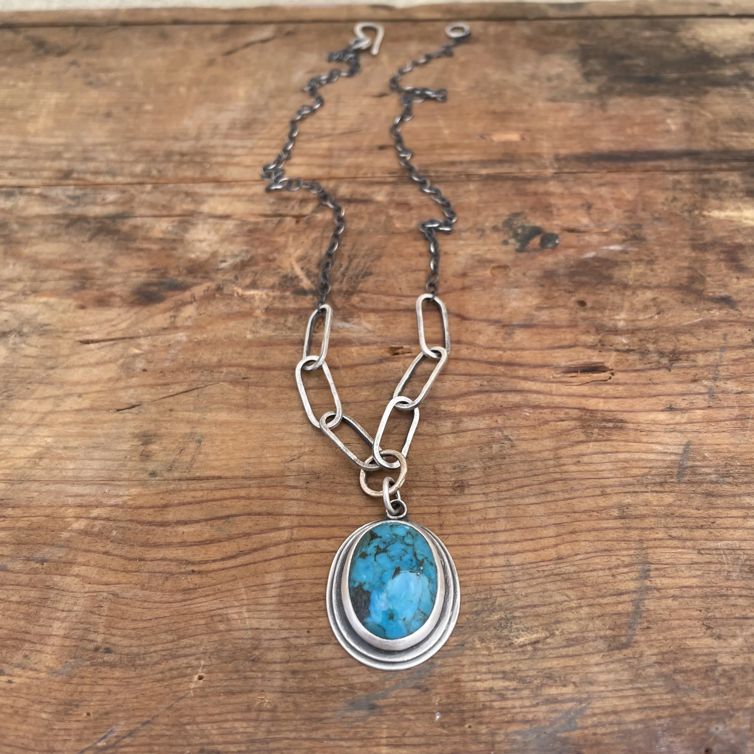 Chain Link Turquoise Necklace