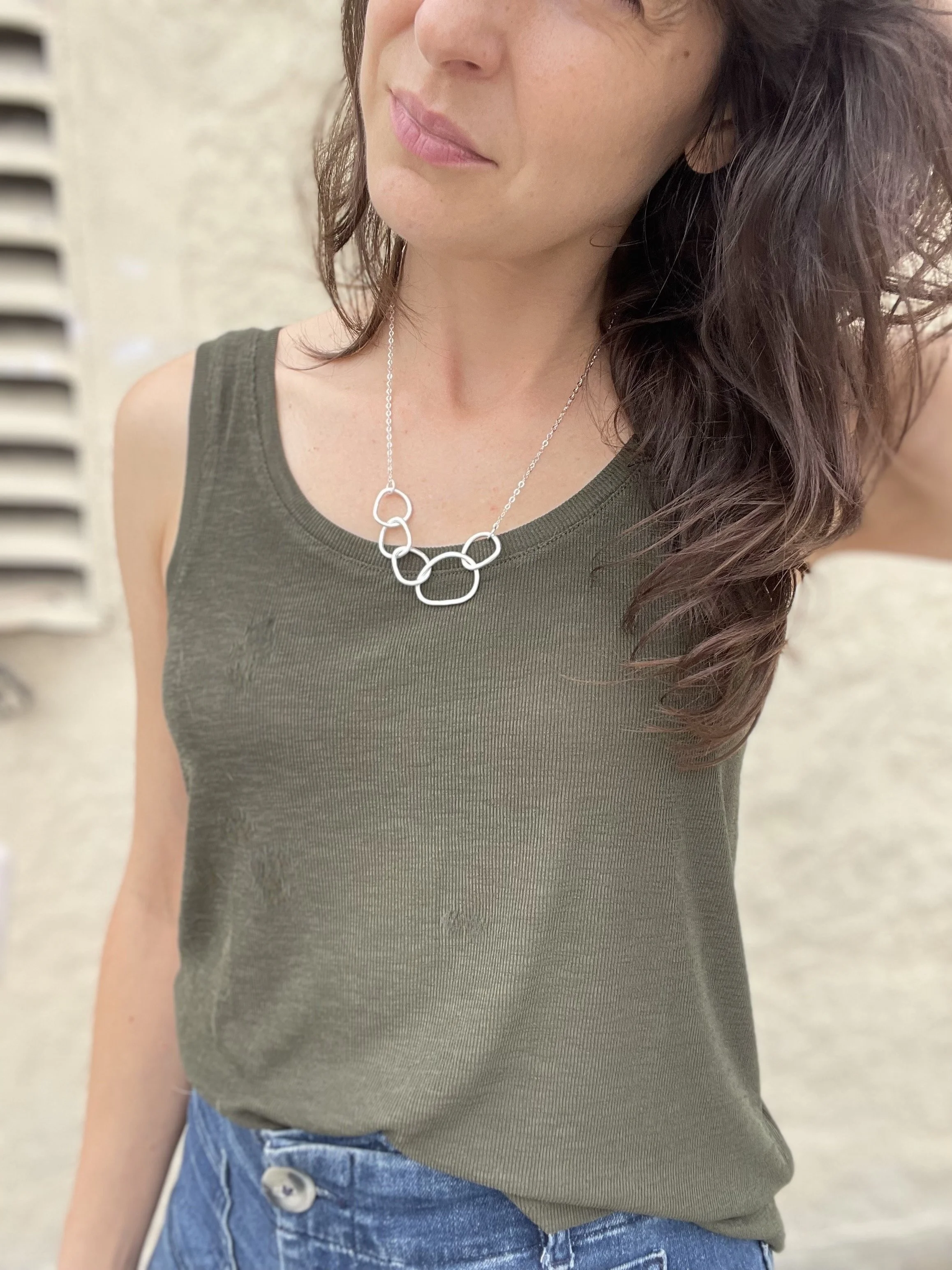 5 Link Geometric Chain Necklace