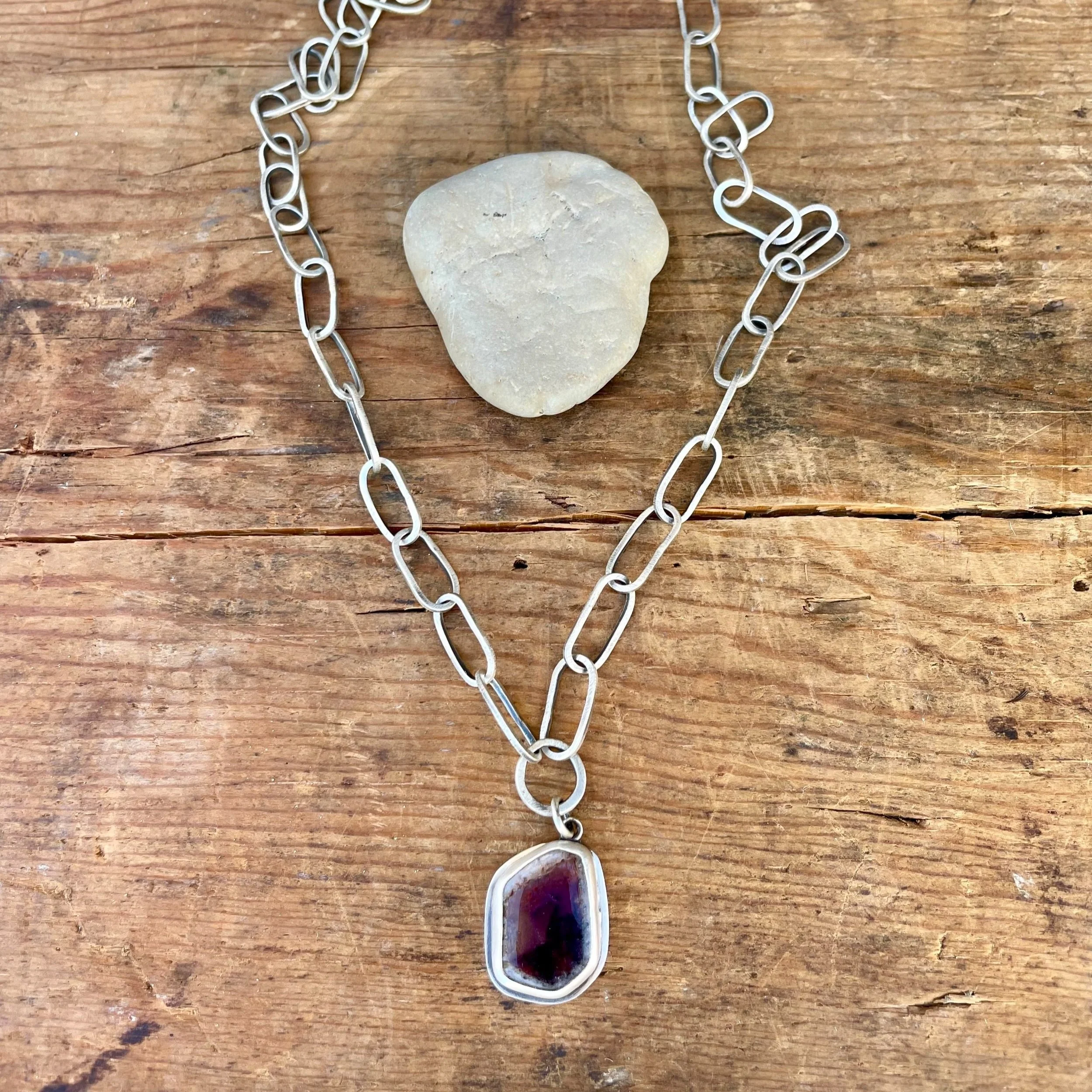 Amethyst Cable Chain Link Necklace