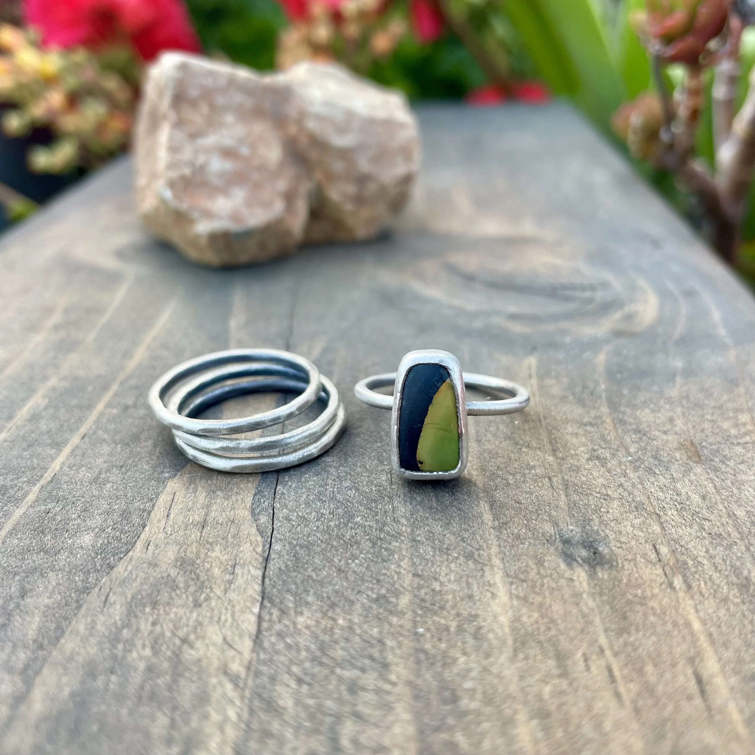 Turquoise Ring with Texture Stack