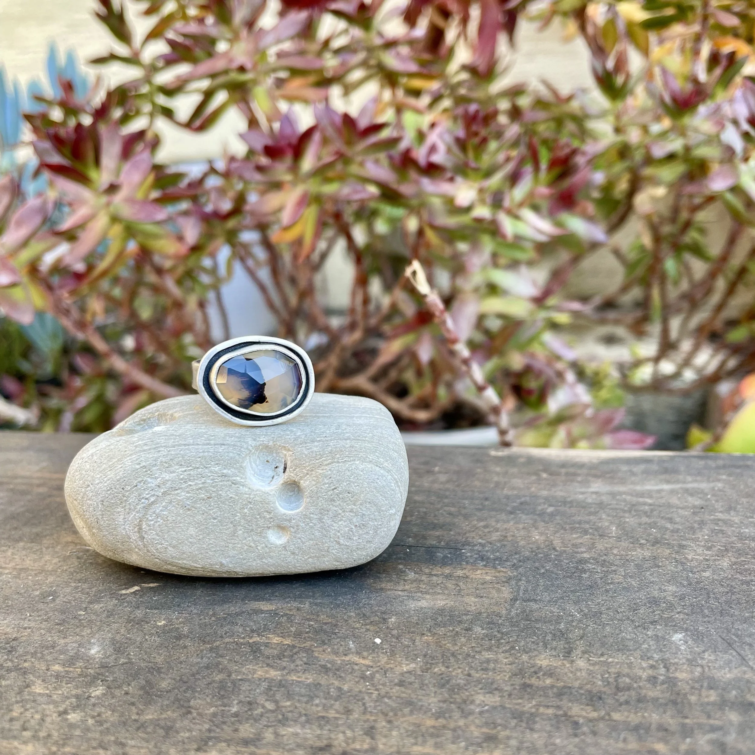 Storm Cloud Montana Agate Ring