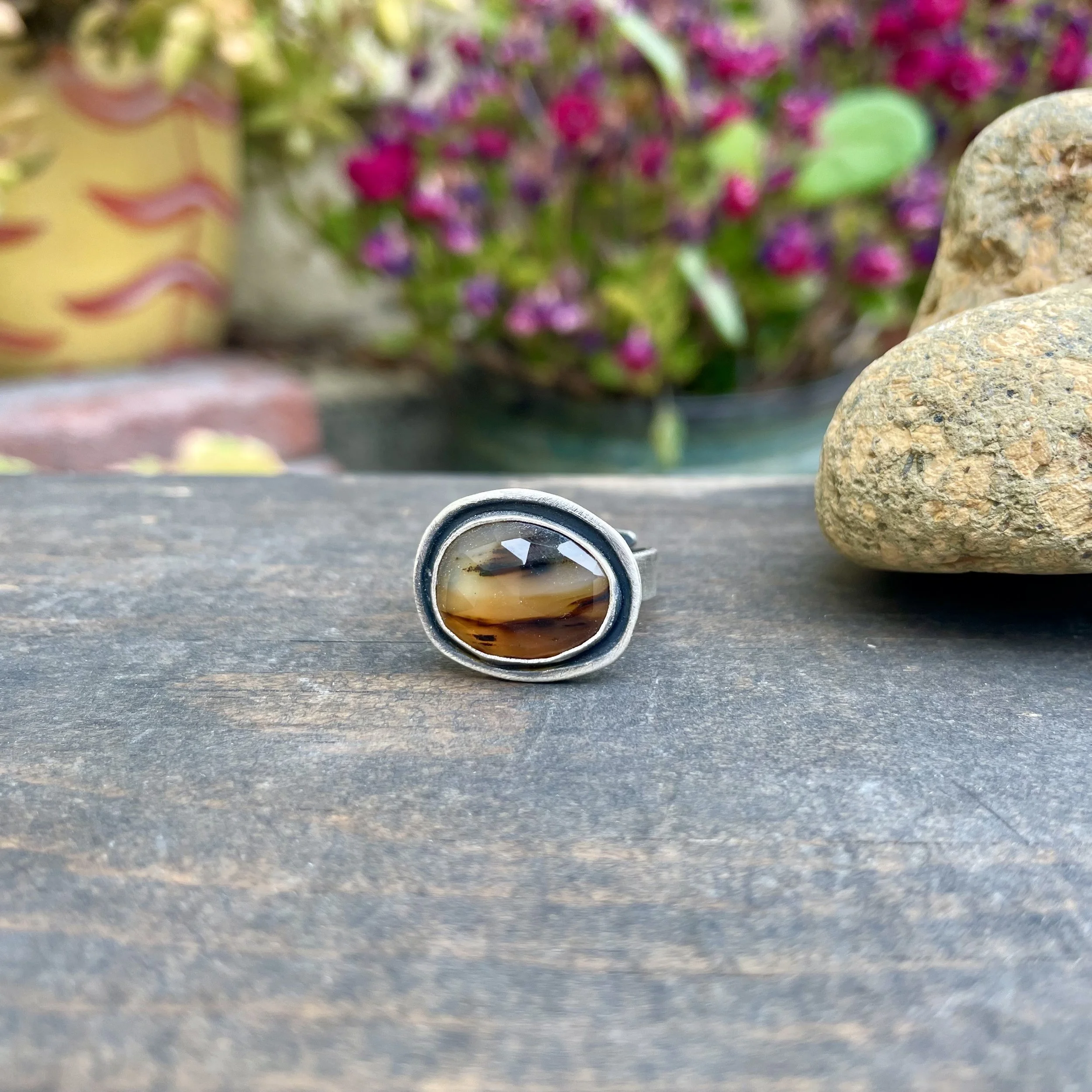 Desert Sunset Montana Agate Ring
