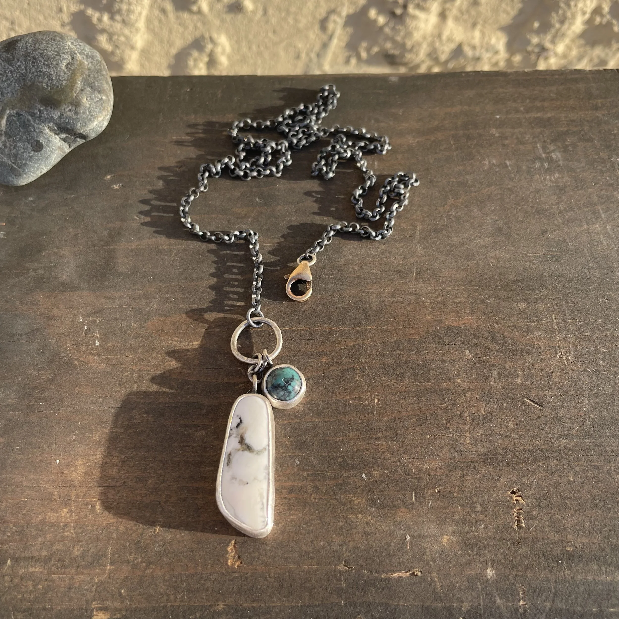White Buffalo & Turquoise Necklace