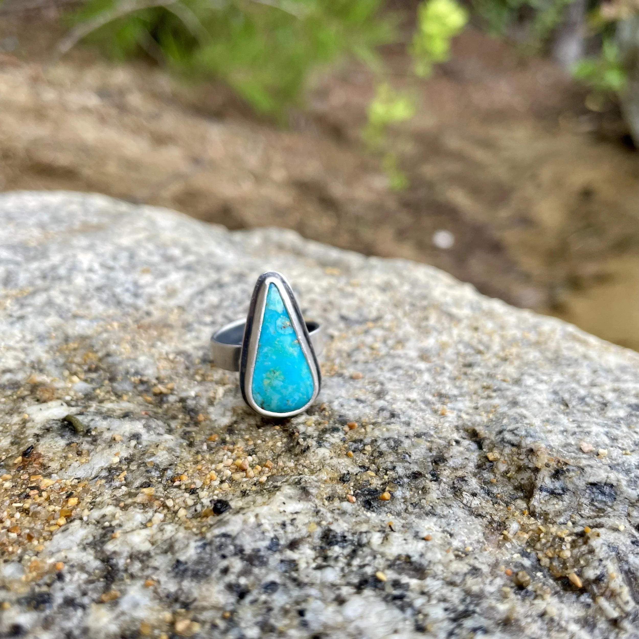 Sonoran Rose Turquoise Triangle Ring #1