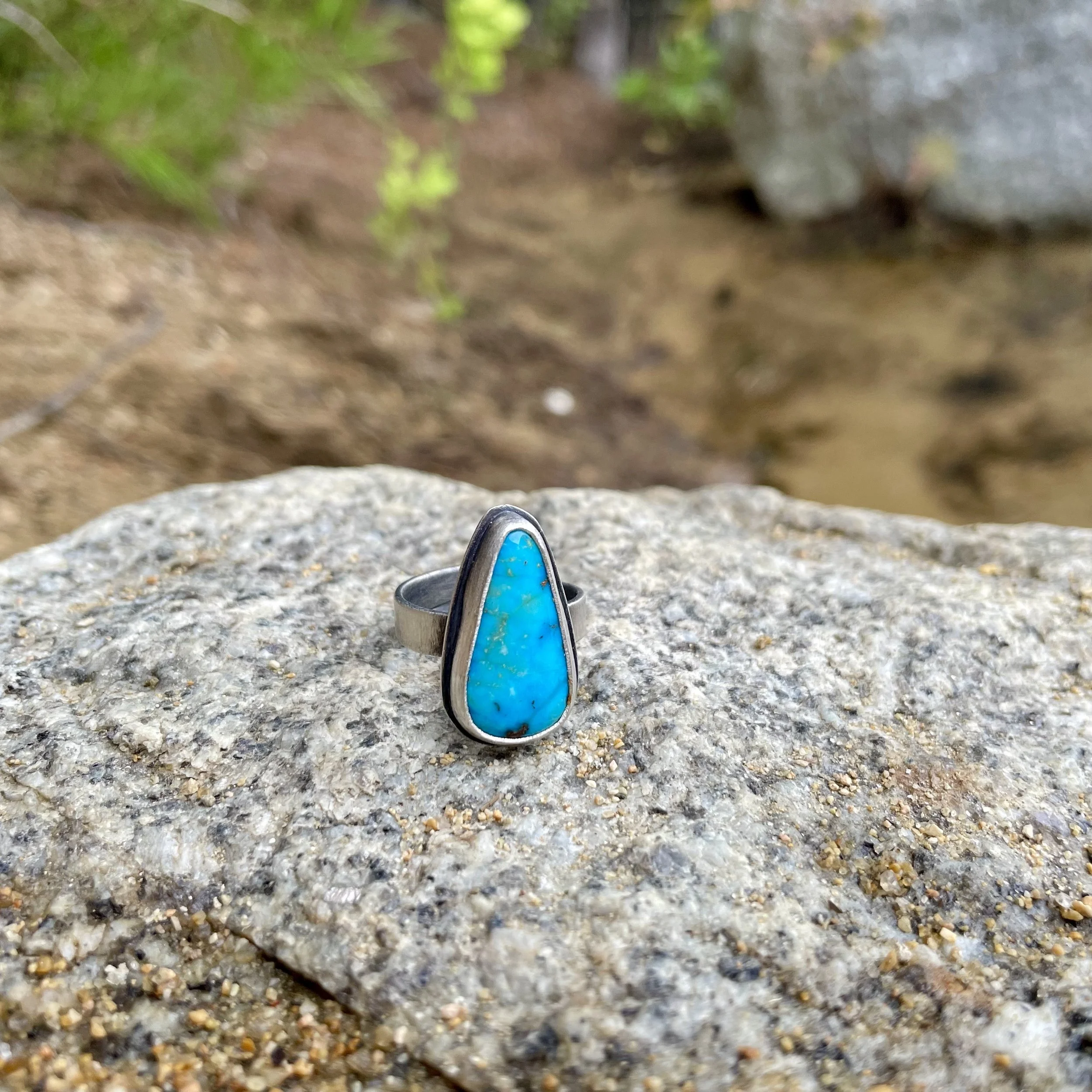 Sonoran Rose Turquoise Triangle Ring #3