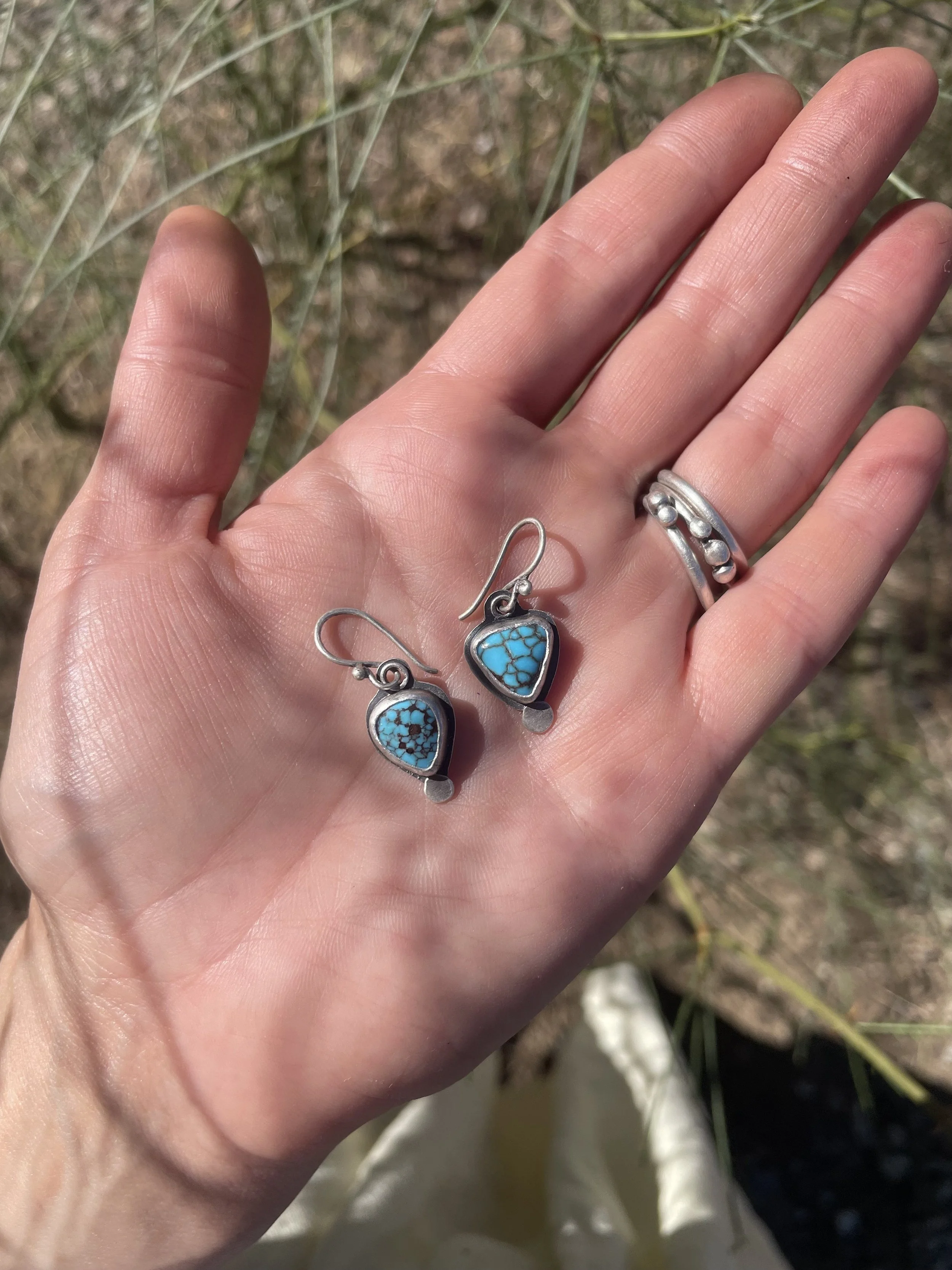 Egyptian Turquoise Hoops- JANINE