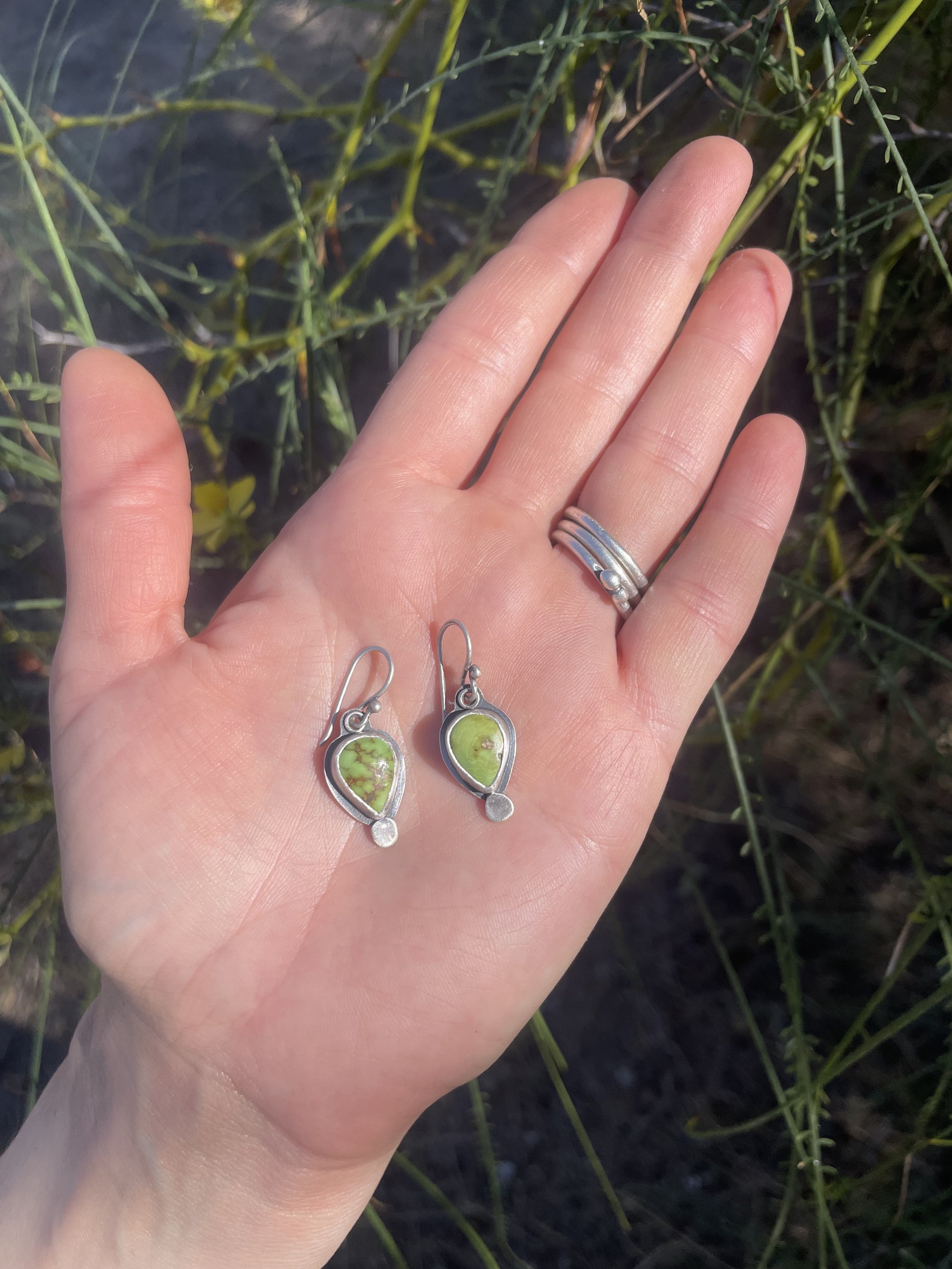 Sonoran Gold Turquoise Dot Hoops