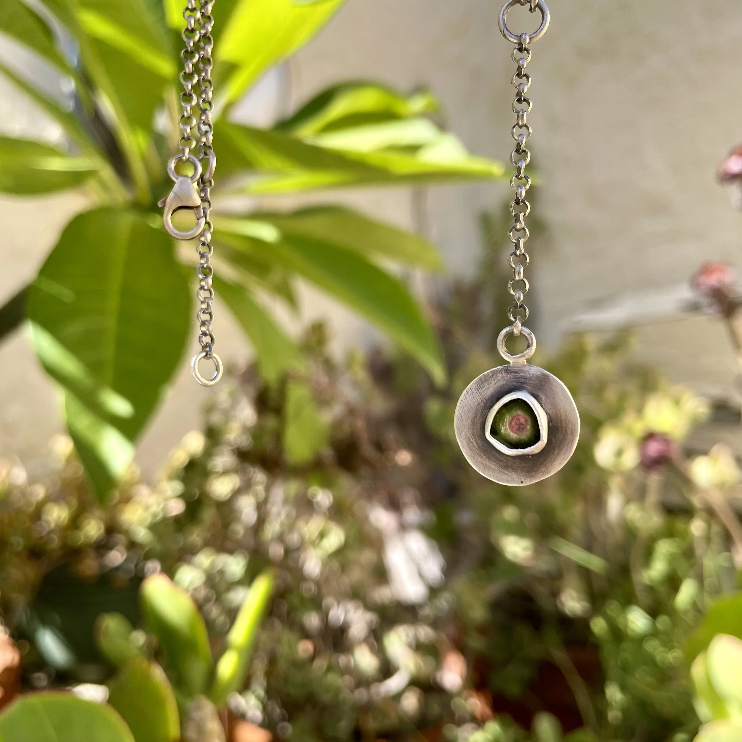 Watermelon Tourmaline Y- Necklace