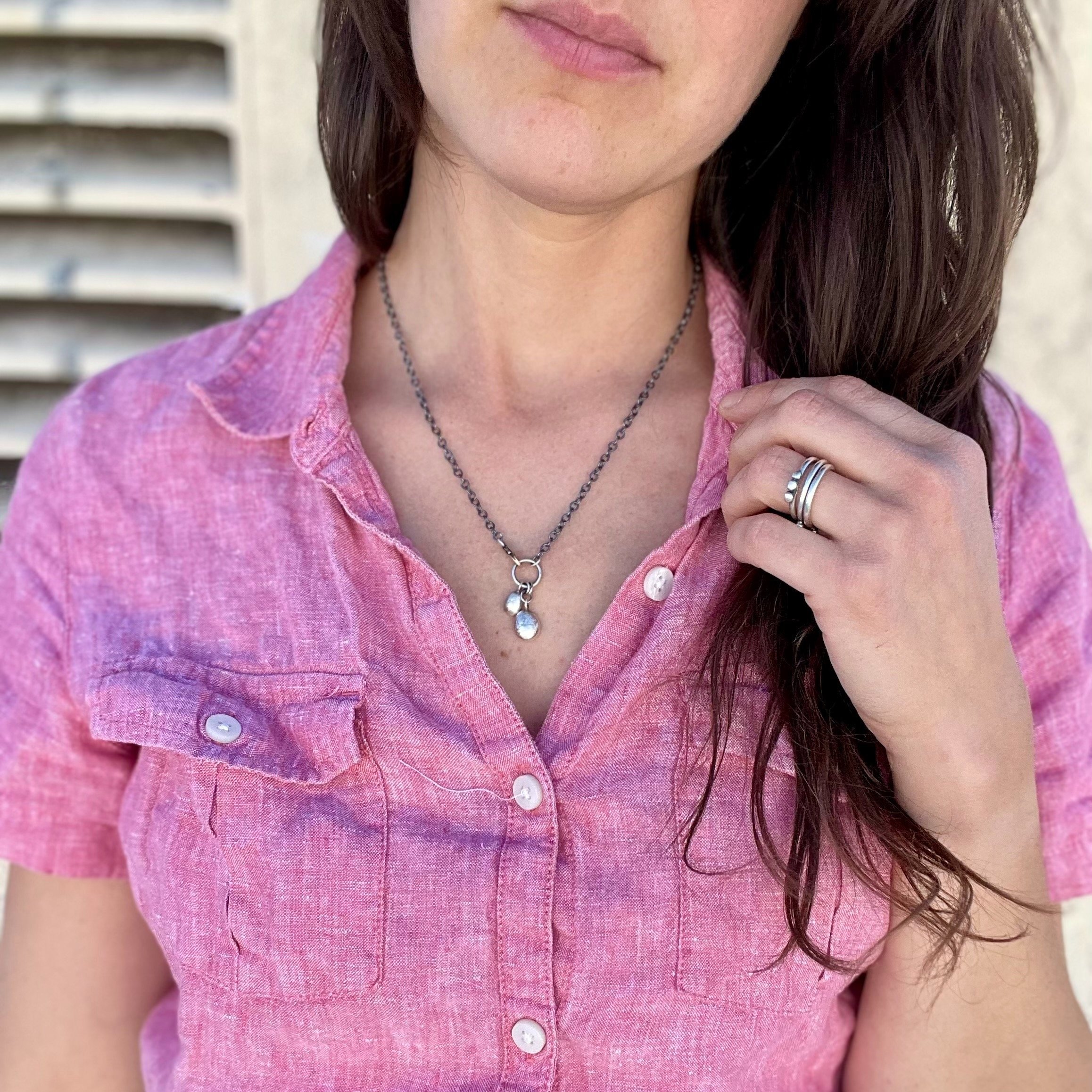 Short Double Pebble Necklace